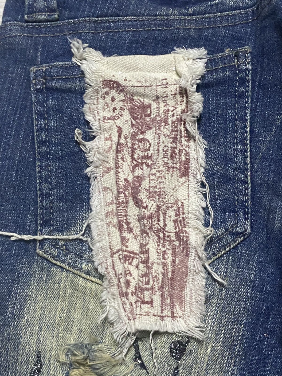 Japanese Brand Japanese Back & Forth Splatter Distressed Skinny Jeans Size US 28 / EU 44 - 20 Thumbnail
