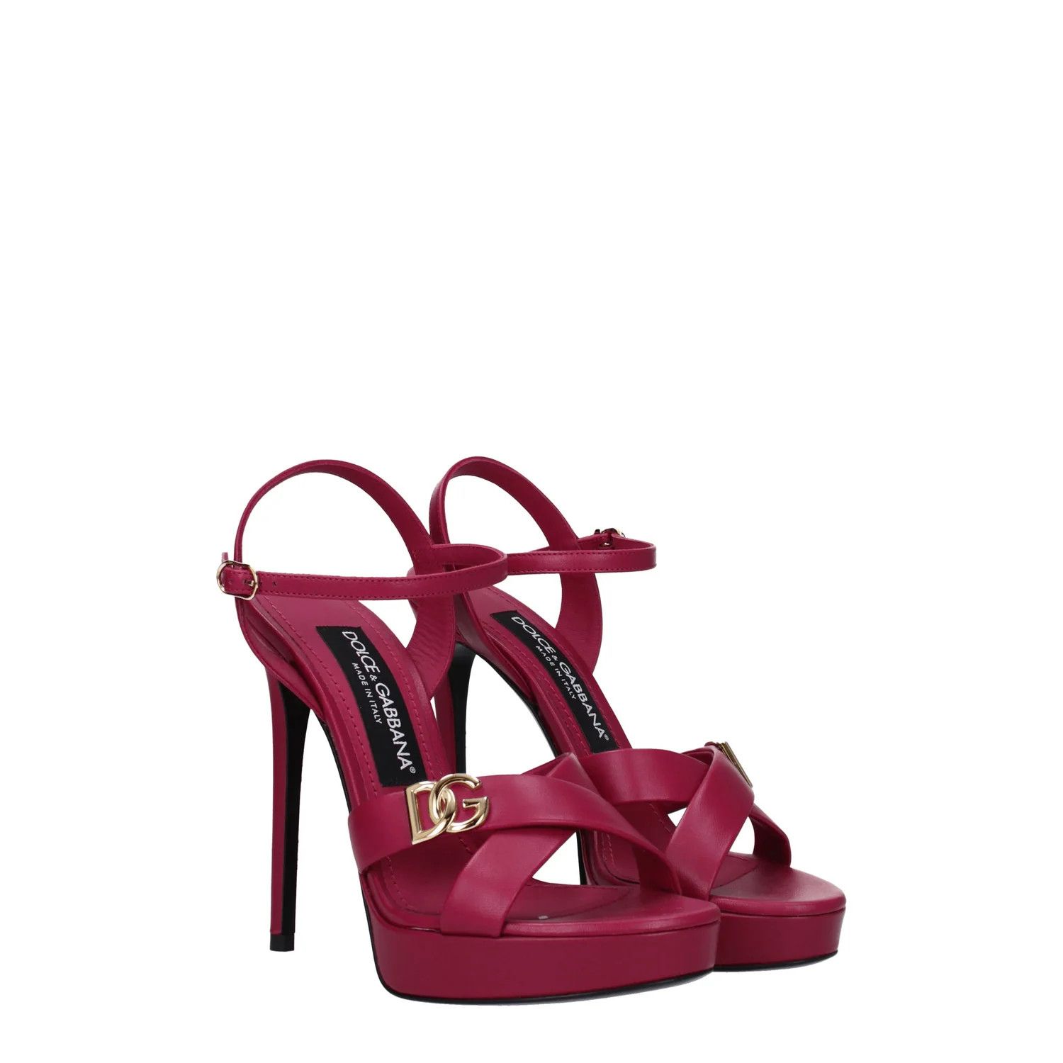 Dolce & Gabbana ob1o1e1124 Leather Sandals in Fuchsia/Hibiscus Size US 8 / IT 38 - 2 Thumbnail