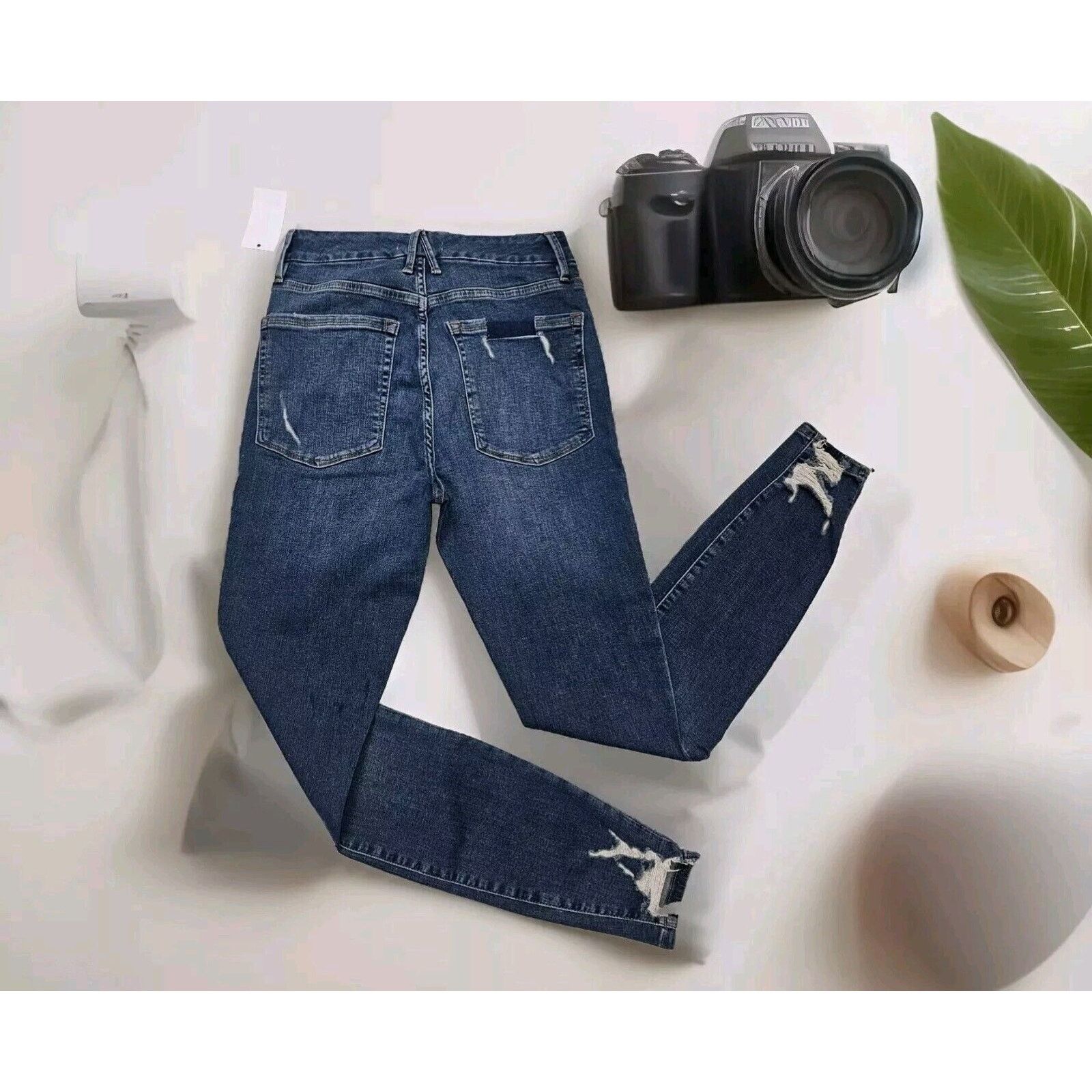 Good American GOOD AMERICAN Good Legs High Rise Released Frayed Hem Skinny Size 27" / US 4 / IT 40 - 3 Thumbnail