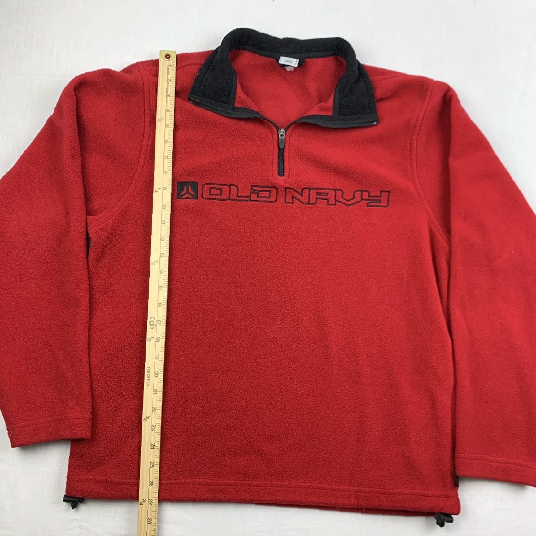 Old Navy VINTAGE Old Navy Jacket Adult L Fleece Quarter Zip Pullover Y2K Spell Out Red Mens Size US L / EU 52-54 / 3 - 5 Thumbnail