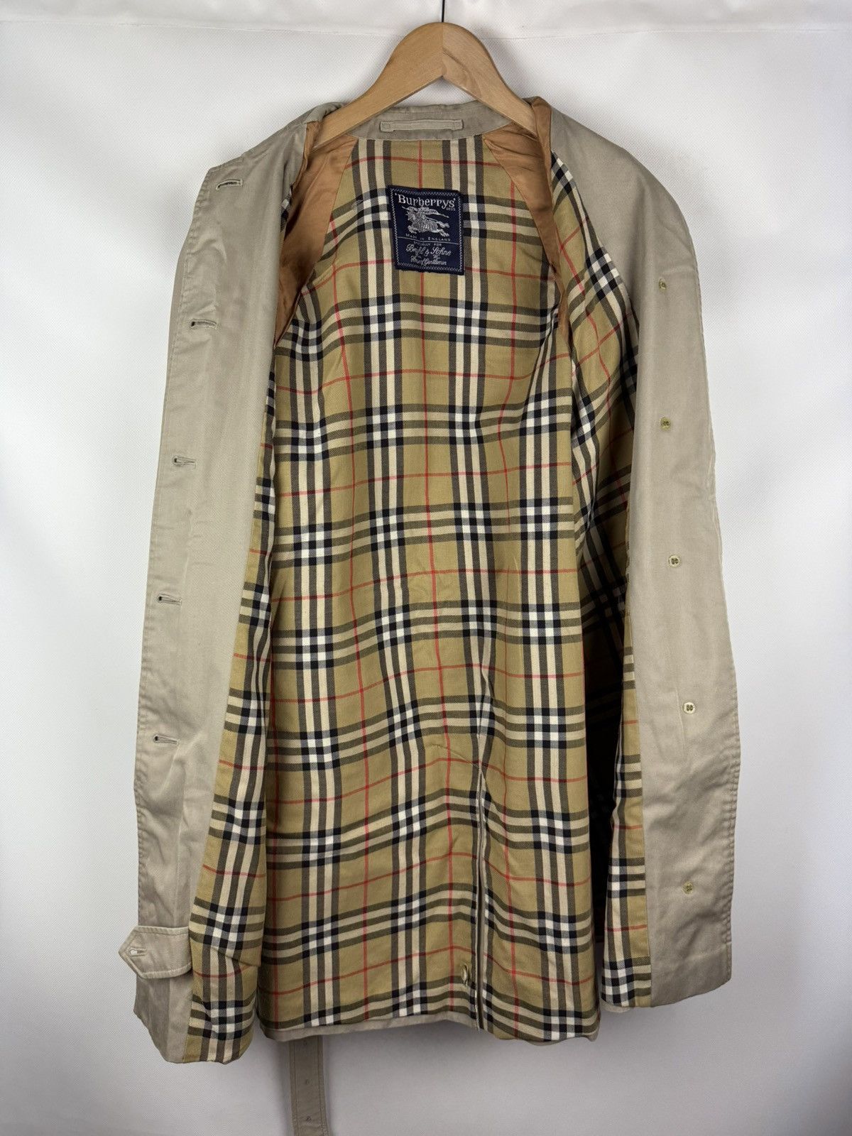 Burberry Burberrys Vintage Nova Check Lined Belted Trench Coat Jacket Size M / US 6-8 / IT 42-44 - 20 Thumbnail