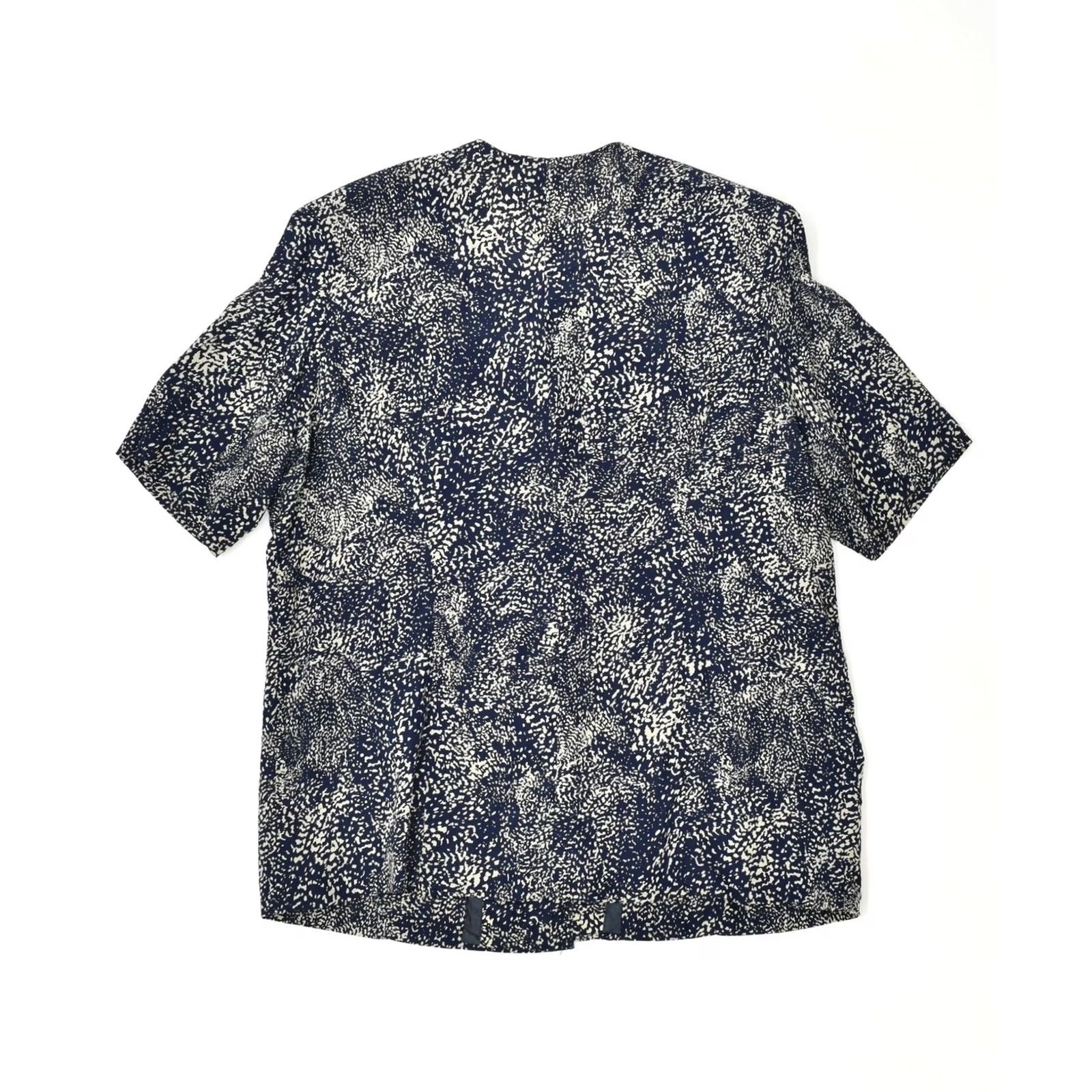 Vintage VINTAGE Womens Short Sleeve Shirt Blouse UK 18 XL Blue Spotted X207 Size XL / US 12-14 / IT 48-50 - 2 Thumbnail
