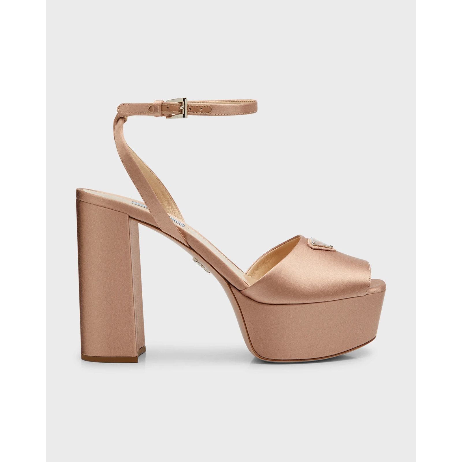Prada Prada 115mm Nudo Satin Logo Platform Sandal Ankle Size US 12 / IT 42 - 3 Thumbnail