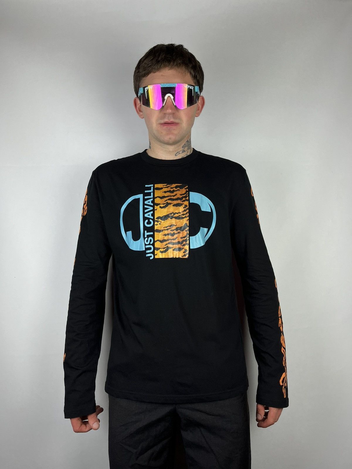 Just Cavalli Just Cavalli code 01 longsleeve t shirt stretch top fit tee Size US L / EU 52-54 / 3 - 1 Thumbnail