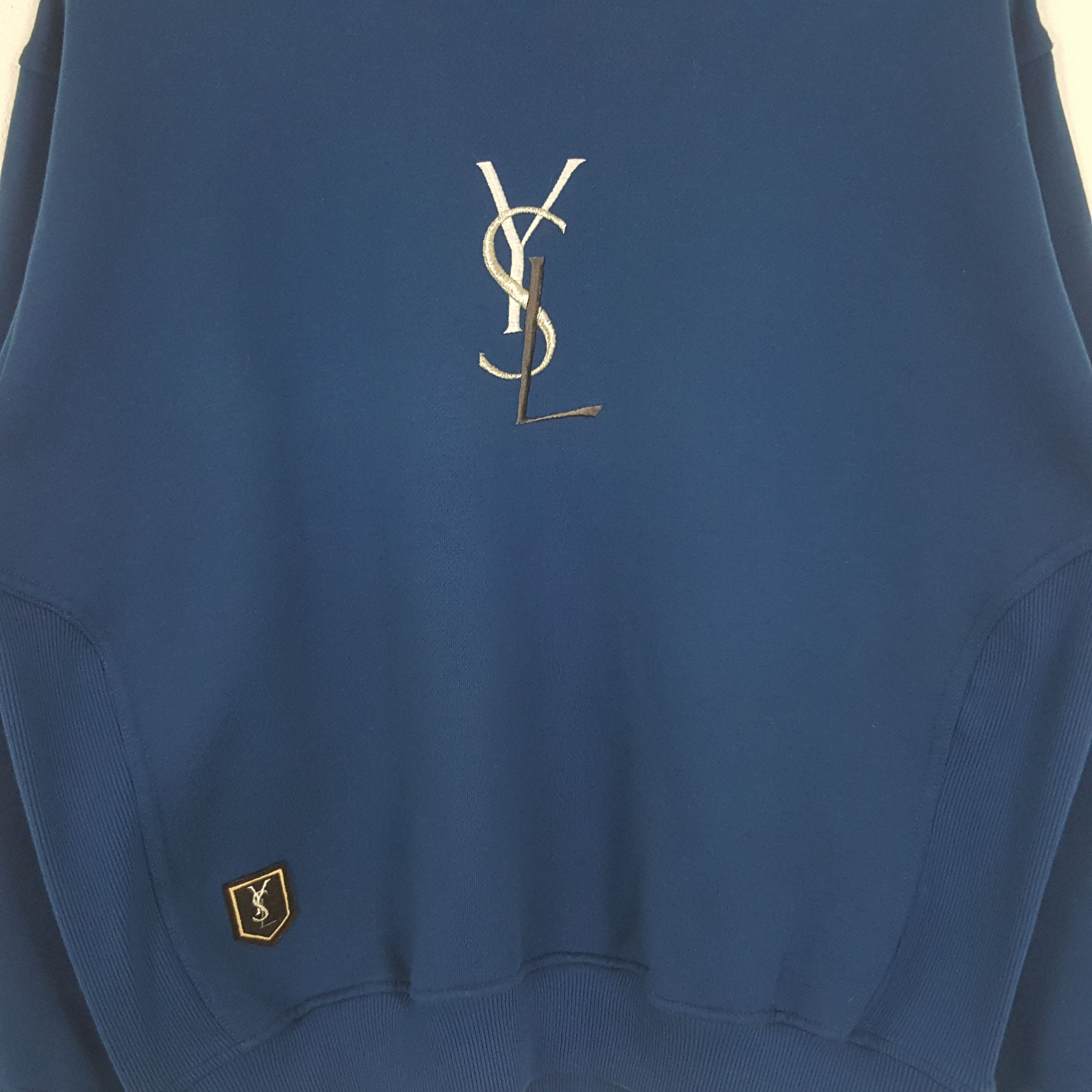 Vintage × Yves Saint Laurent Vintage Yves Saint Laurent Italian Designer Logo Sweatshirt Size US L / EU 52-54 / 3 - 2 Thumbnail