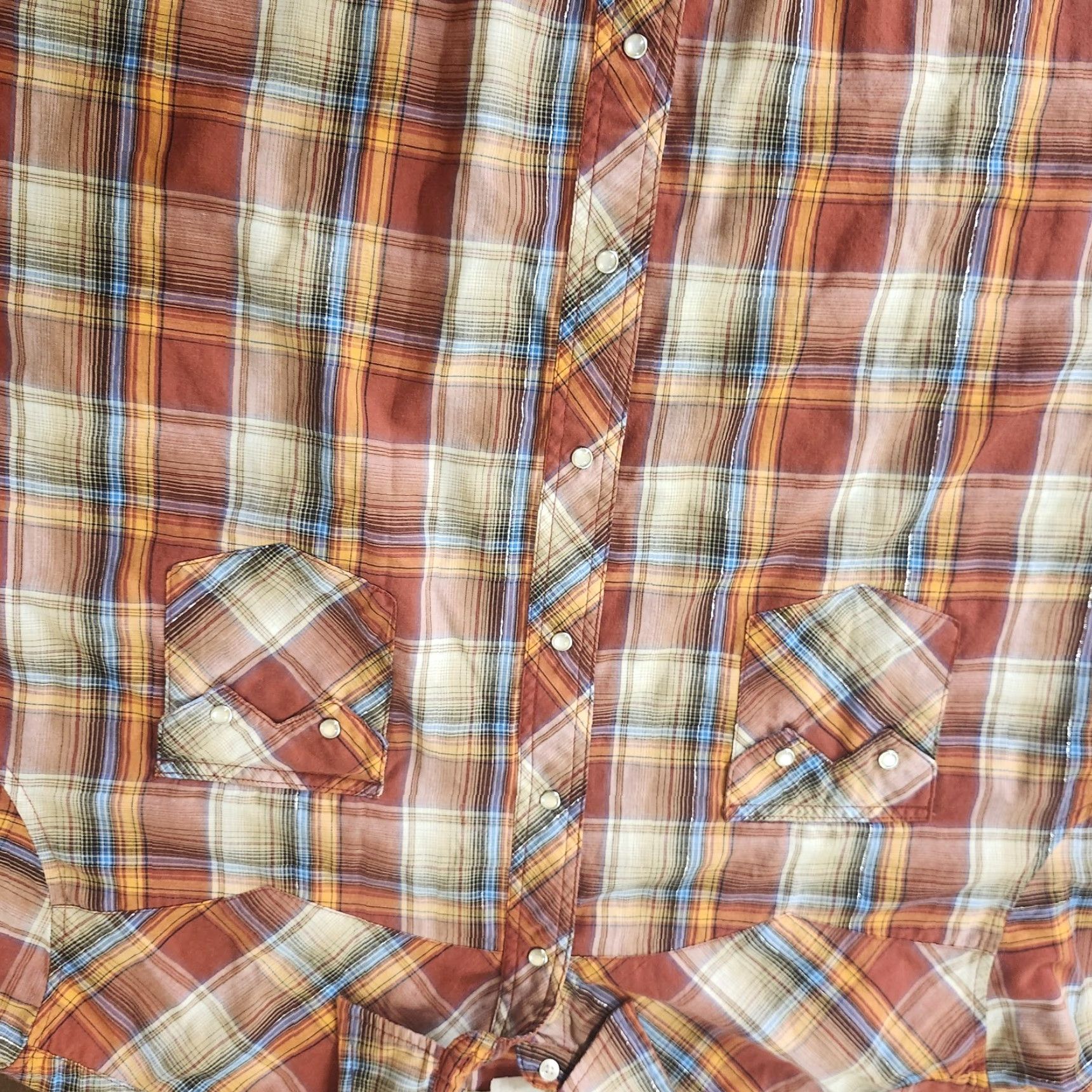 Wrangler Wrangler Western Plaid Snap Shirt Mens XL Short Sleeve Multicolor Button-Up Casual Workwear Spring Fall Summer Mens XL Size US XL / EU 56 / 4 - 6 Thumbnail