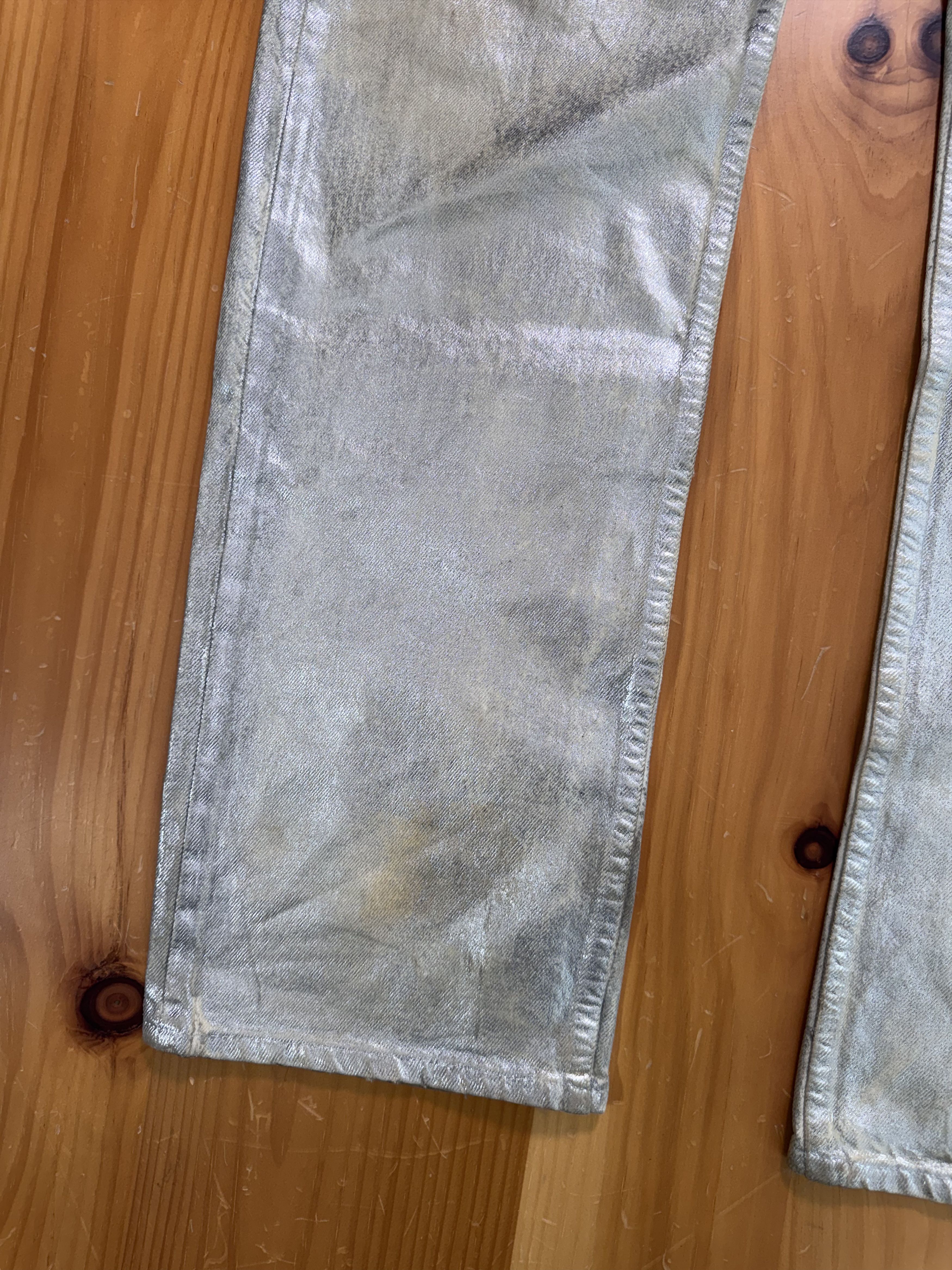 Maison Margiela Margiela ARTISANAL RARE ‘99 Silver Painted Jeans White 1999 Size US 32 / EU 48 - 2 Thumbnail