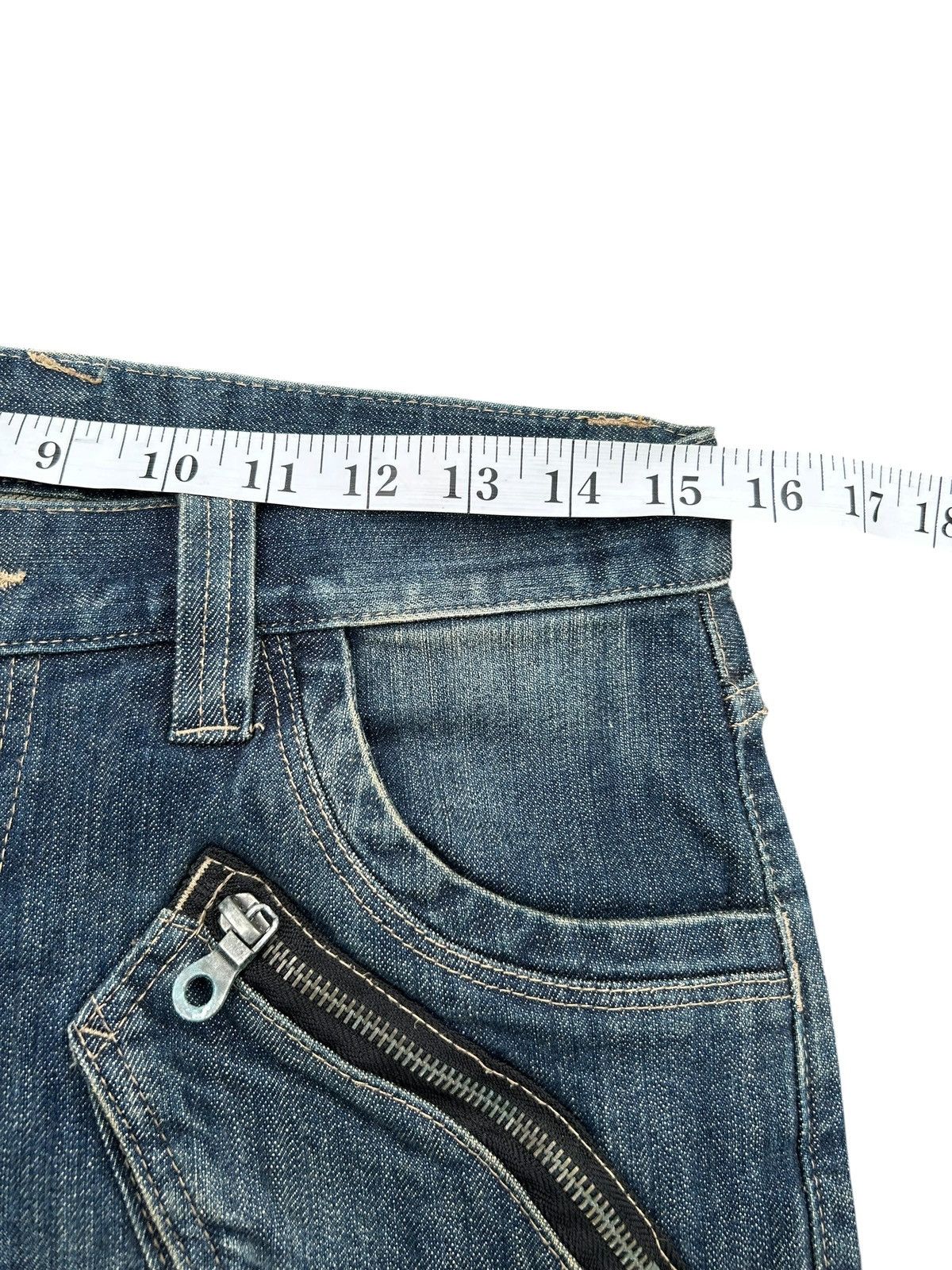 If Six Was Nine PPFM Japanese Punk Style Curve Cut Denim Jeans Size US 31 - 13 Thumbnail