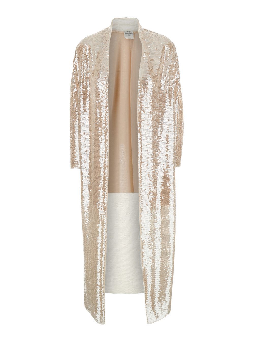 forte_forte Long Dress 'liquid sequins' with White Details in Tech Fabric for Women Size M / US 6-8 / IT 42-44 - 1 Thumbnail