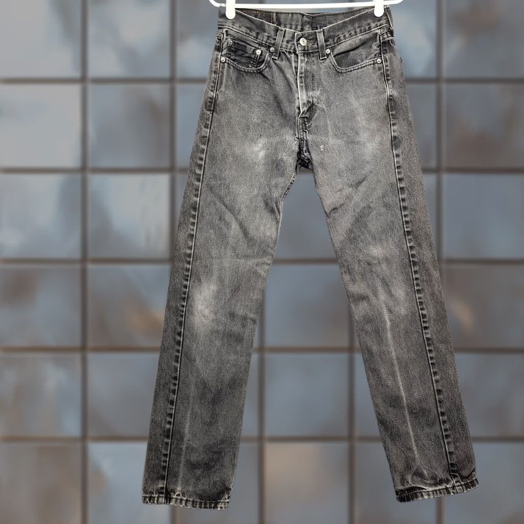 Levi's Levis 505 Men Jeans Black Regular Fit Straight Leg DISTRESSED 28x31 Size US 28 / EU 44 - 1 Thumbnail