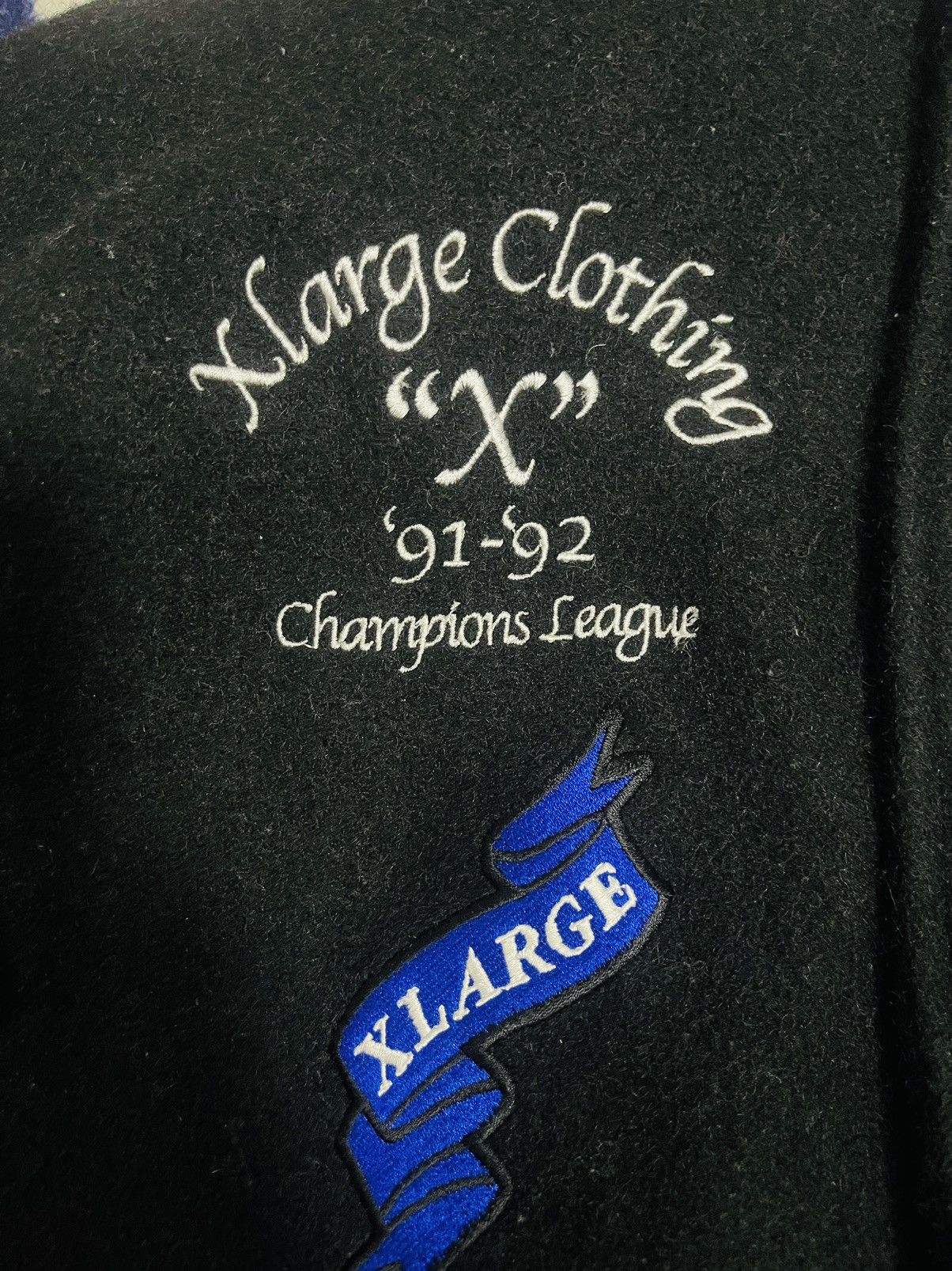 Handmade X Large Wool and Leather Distressed Varsity Jacket (16) Size US L / EU 52-54 / 3 - 10 Thumbnail