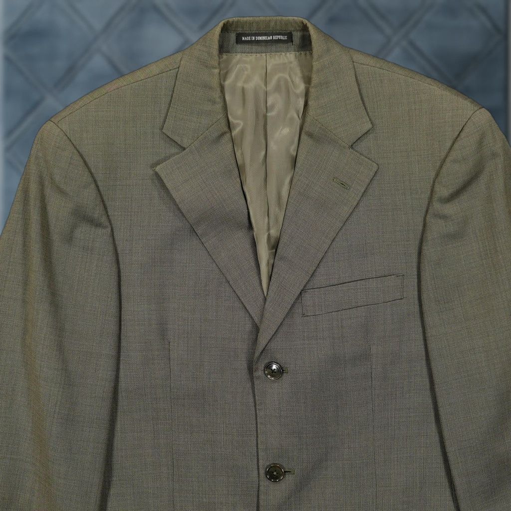 Vintage VINTAGE Andrew Fezza Suit Jacket Mens 36R Green Wool 3 Button Notch Lapel Lined Size 36R - 1 Thumbnail