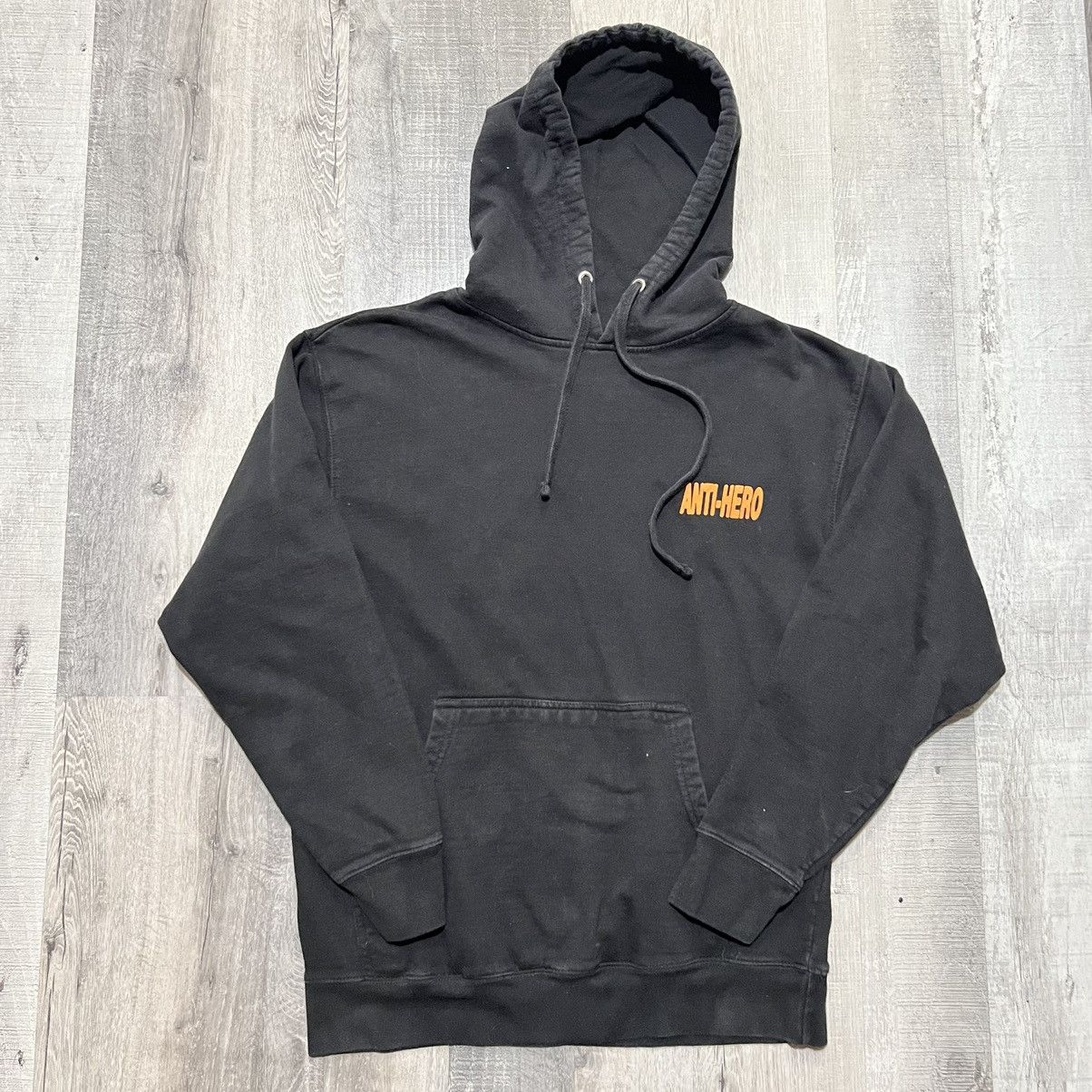 Antihero Anti-Hero Skateboards Black Drawstring Y2K Skater Hoodie Size US M / EU 48-50 / 2 - 1 Thumbnail
