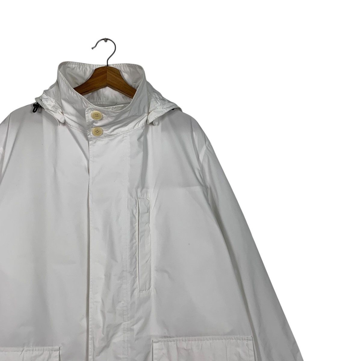 Jil Sander × Uniqlo Uniqlo Jil Sander Pure White Hooded Overcoat Size US L / EU 52-54 / 3 - 6 Thumbnail