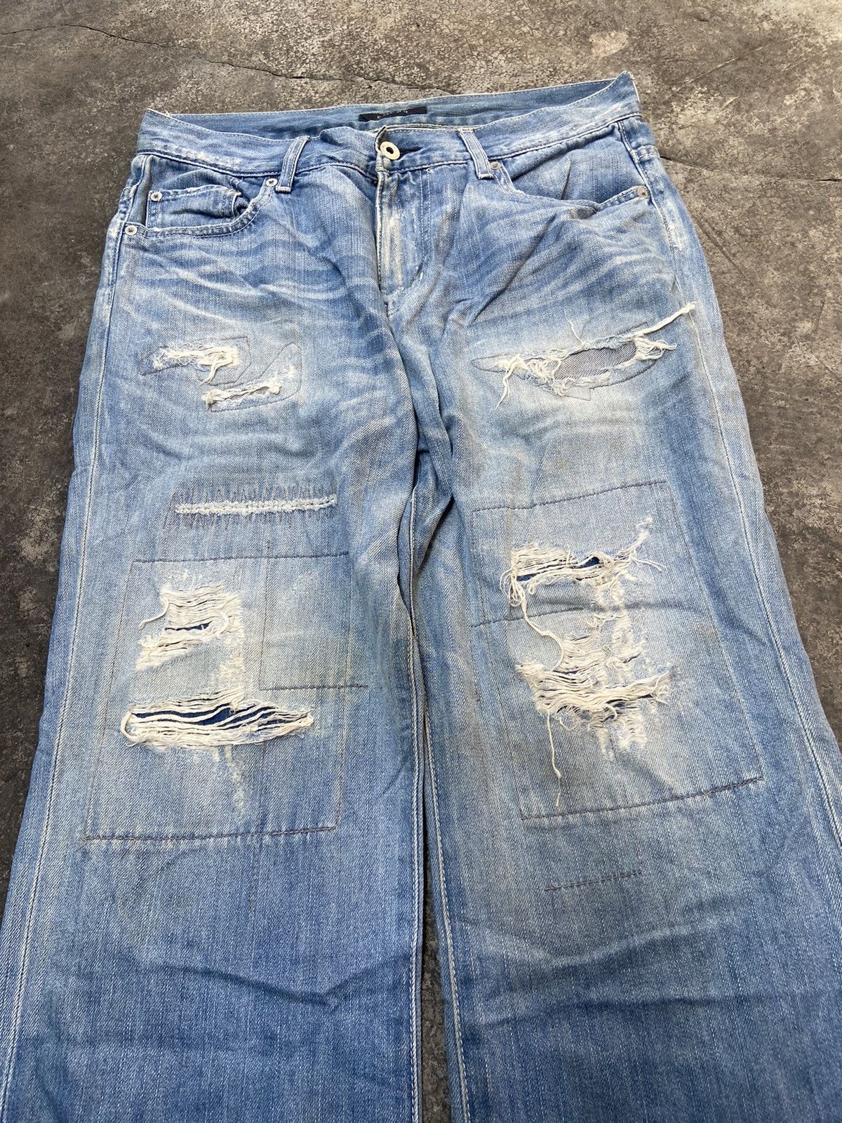 Beauty Beast 6 rage blue jeans LGB Distressed decontructed patchwork Size US 32 / EU 48 - 4 Thumbnail