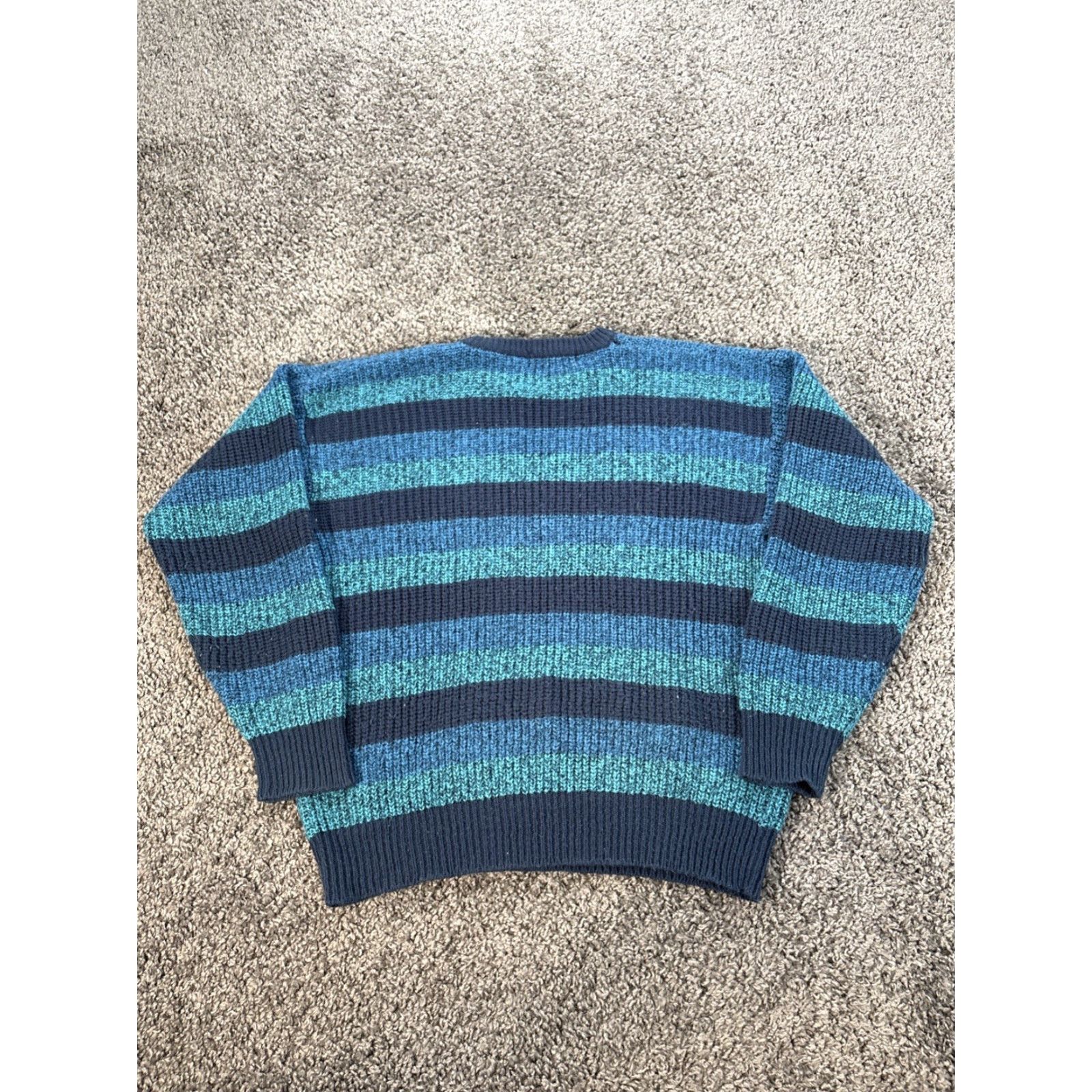 Vintage VINTAGE St. John's Bay Sweater Mens Medium Blue Chunky-Knit Crew Neck Fisherman 90s Pullover Knit Acrylic Mens Size US M / EU 48-50 / 2 - 5 Thumbnail