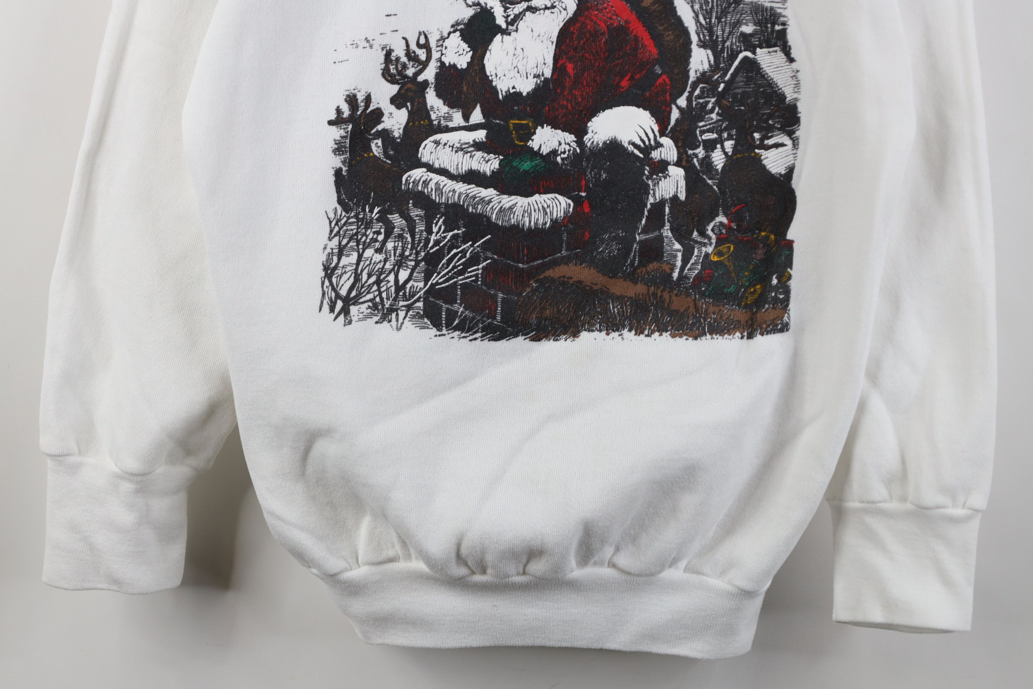 Vintage Vintage 80s 90s Greetings Christmas Santa Claus Sweatshirt Size L / US 10 / IT 46 - 3 Thumbnail