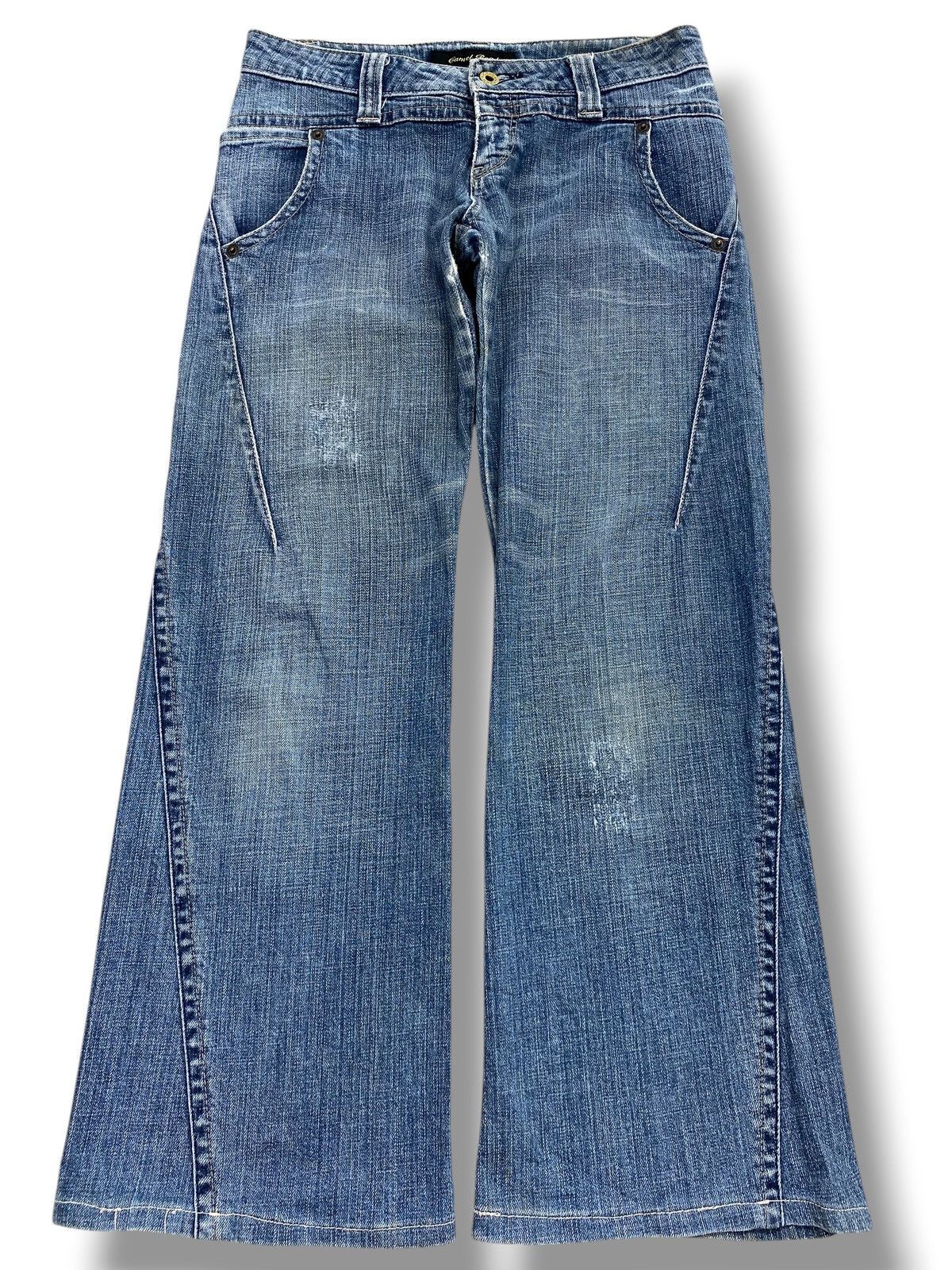 Japanese Brand Vintage Camel Road Blue Wash Style Flare Twist Jeans Size US 30 / EU 46 - 1 Thumbnail