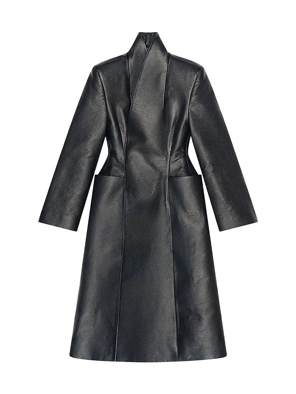Balenciaga o1bcso1str1124 Flare Hourglass Coat in Black Size XL / US 12-14 / IT 48-50 - 1 Thumbnail
