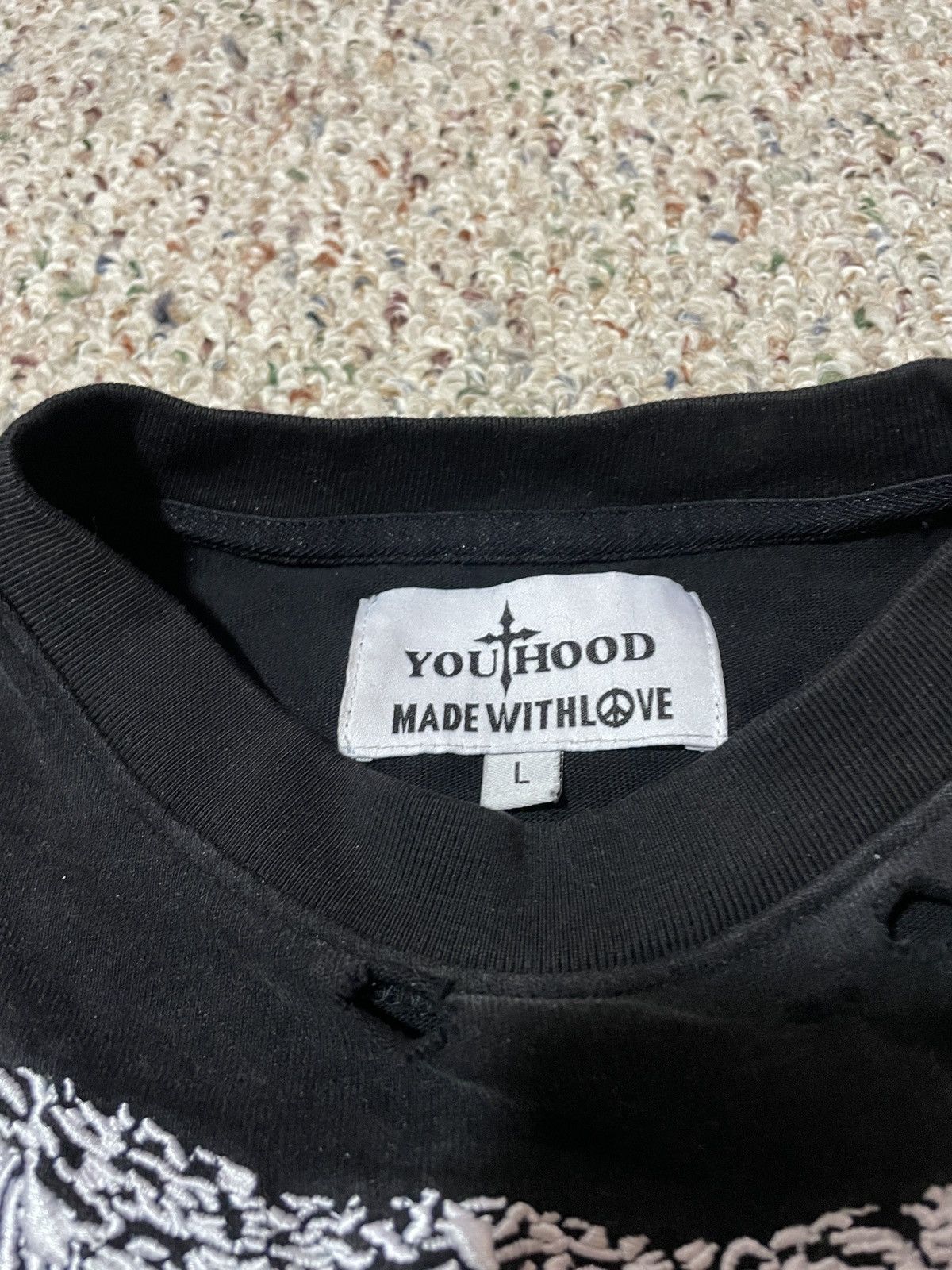 Other YOUTHOOD Embroidered Distressed Cross Chain T Shirt Size US L / EU 52-54 / 3 - 6 Thumbnail