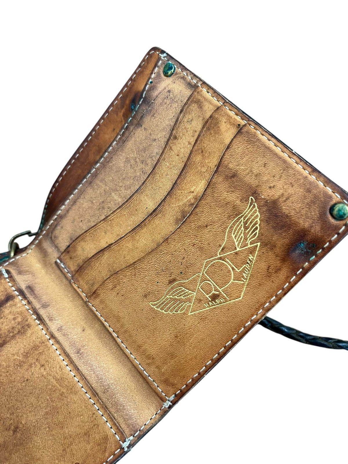RRL Ralph Lauren Double RL Leather Bifold Snap Wallet | Grailed