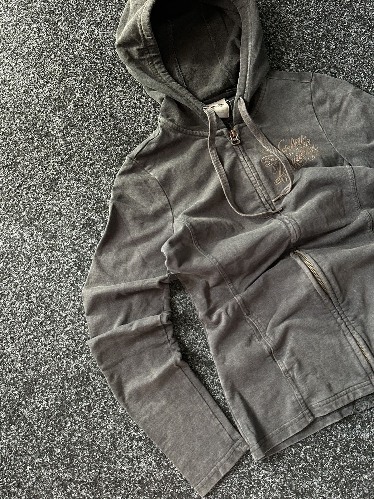 Harley Davidson × Vintage 🚨Vintage 90s Harley Davidson ZIP LOGO long sleev avant garde Size S / US 4 / IT 40 - 2 Thumbnail