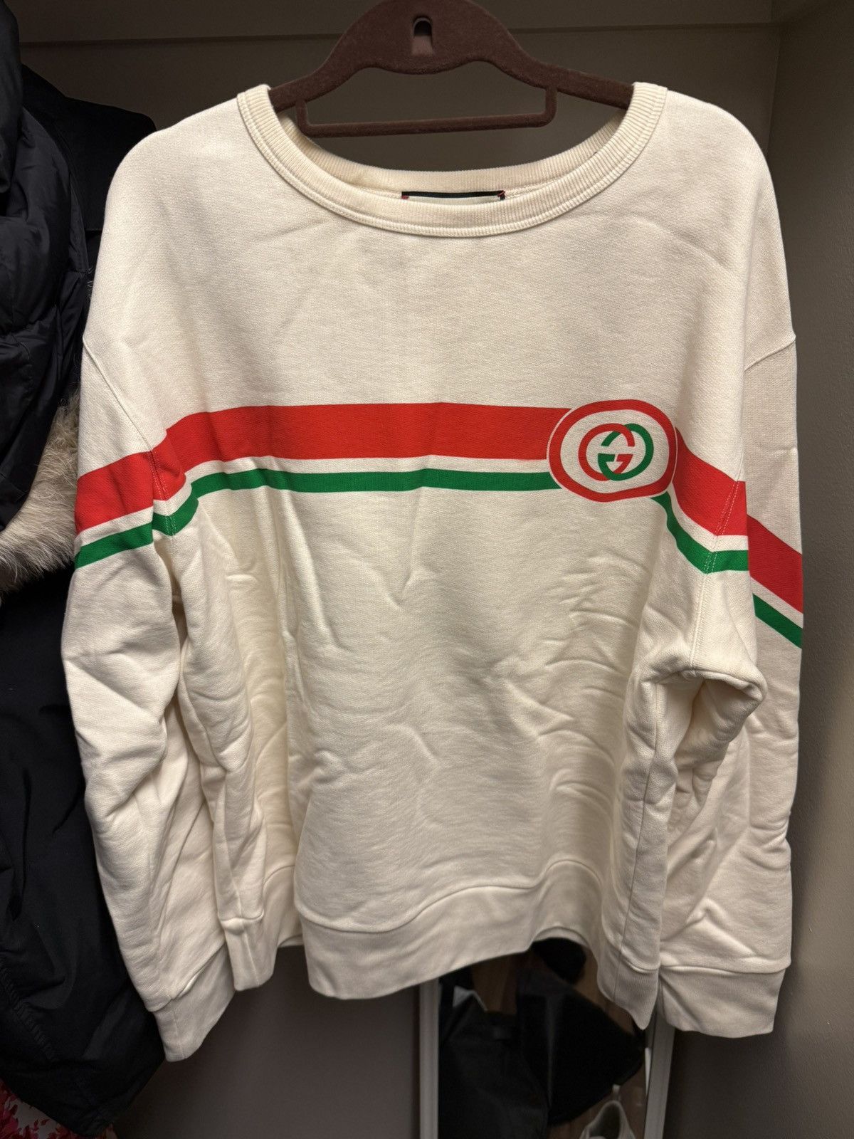 Gucci Striped Printed Pullover Long Sleeve 'White'
