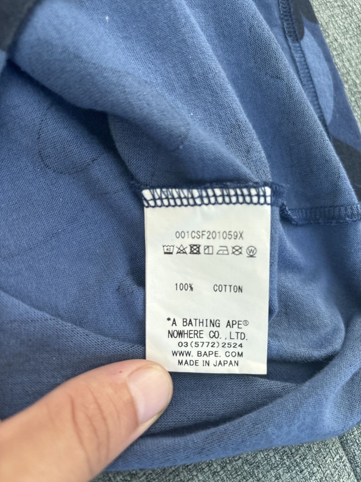 Bape Bape Blue Camo College Tee Size US L / EU 52-54 / 3 - 6 Thumbnail