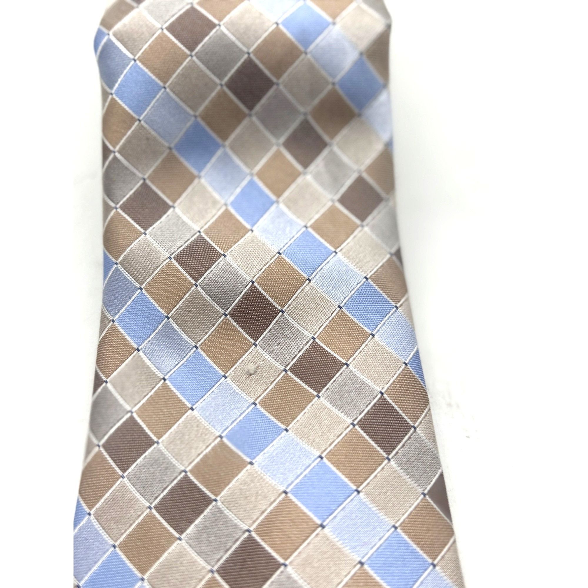 Perry Ellis Perry Ellis Portfolio Stolk Geo Slim Silk Necktie, Taupe, O Size ONE SIZE - 5 Thumbnail