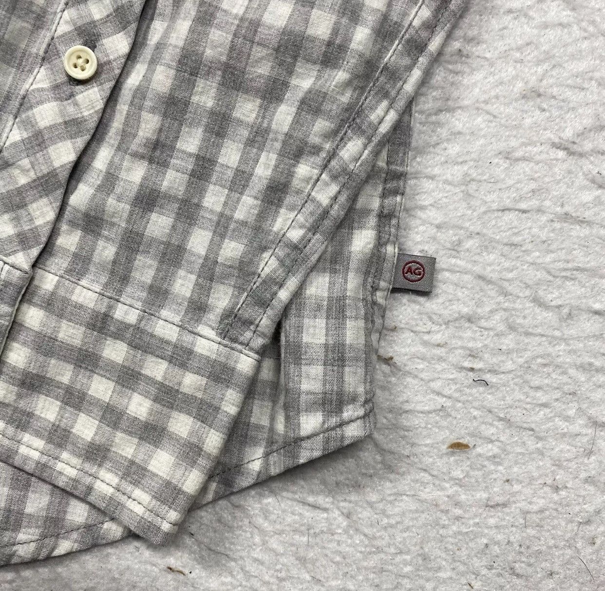 AG Adriano Goldschmied Adriano Goldschmied Shirt Mens XXL Gray Plaid Long Sleeve Size US XXL / EU 58 / 5 - 6 Thumbnail