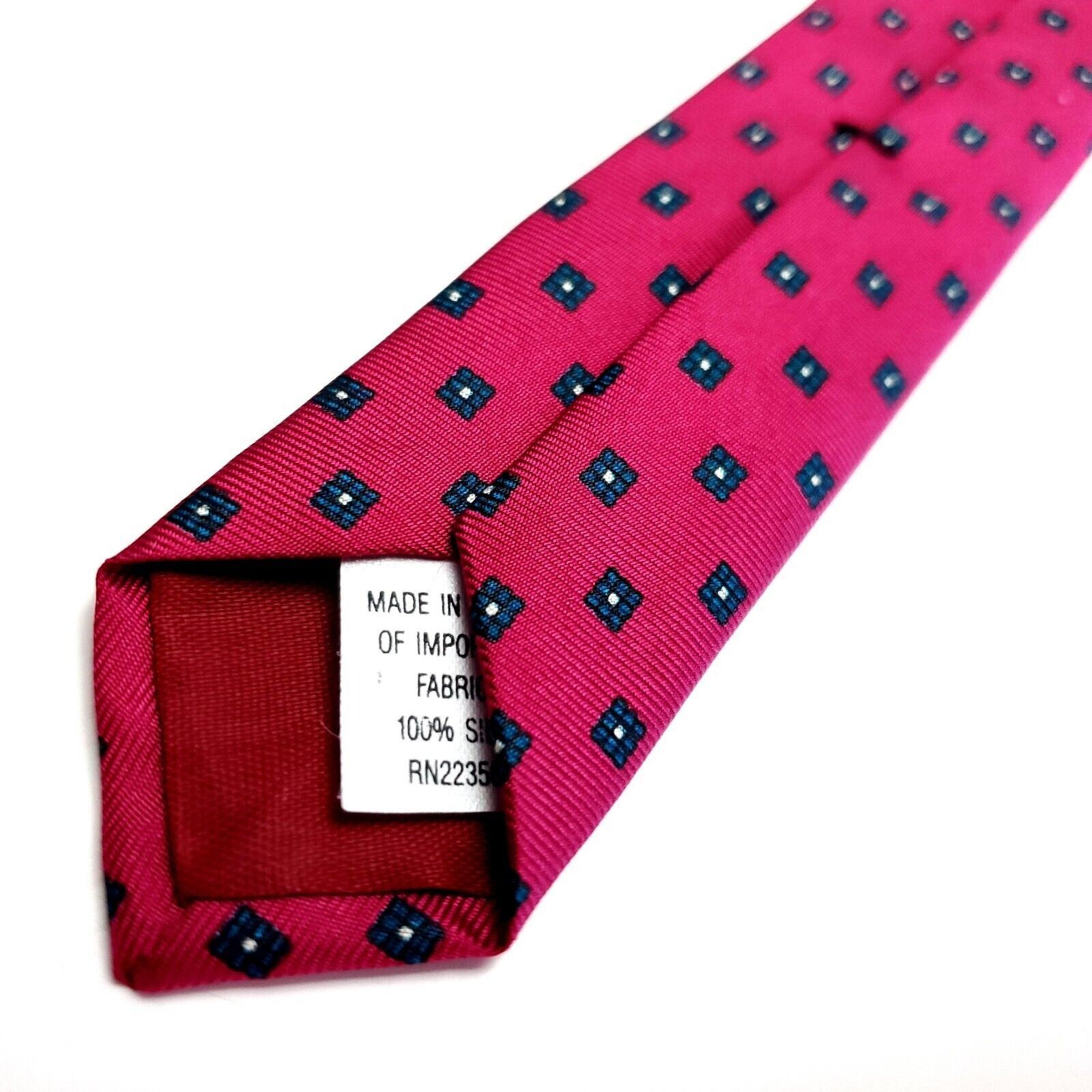 Stafford Stafford Red Silk Tie Woven Geometric Short Size ONE SIZE - 5 Thumbnail
