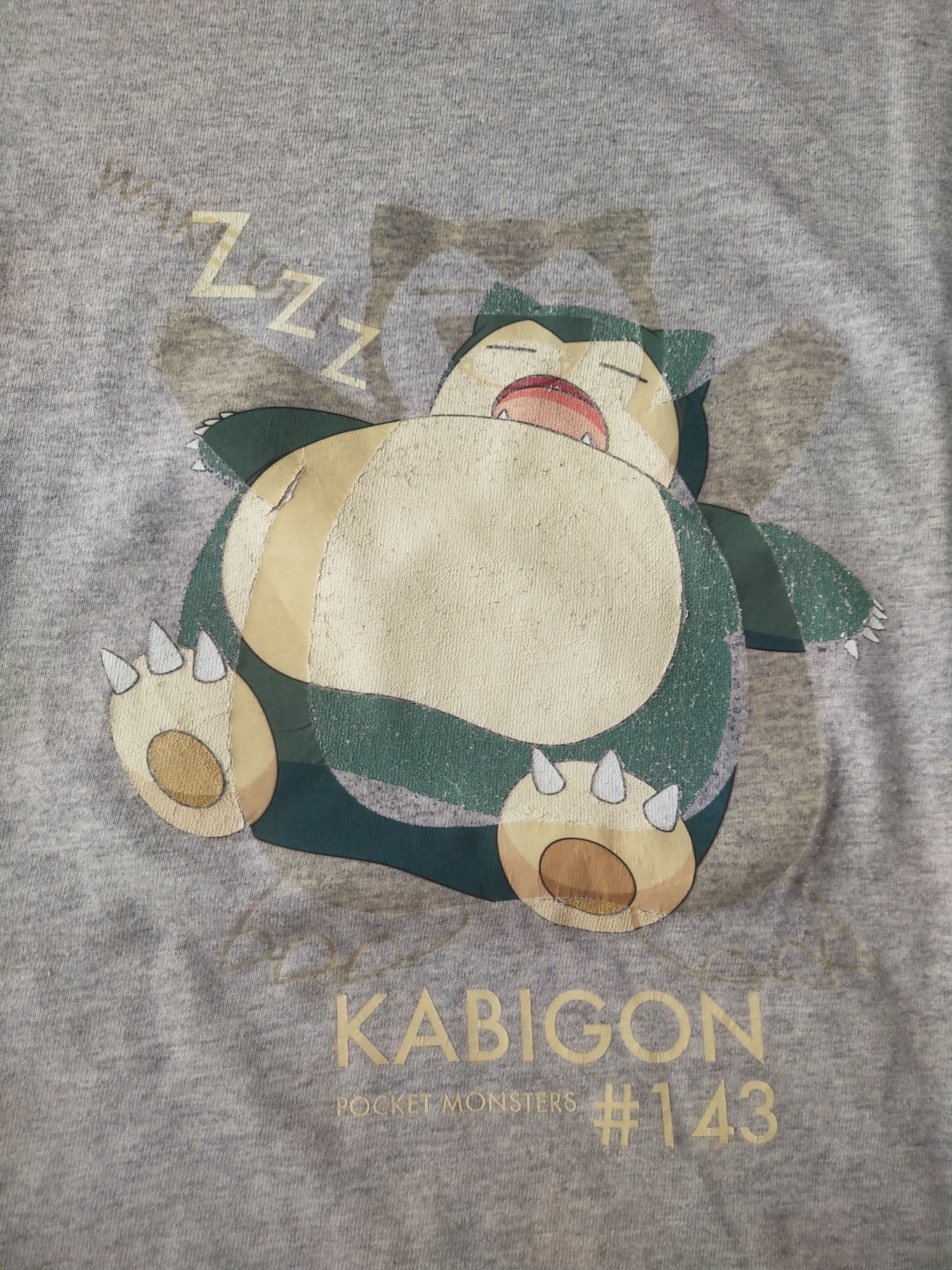 Pokemon Pokemon Collab Snorlax Sleeping Grey Anime L/S Shirt Size US XL / EU 56 / 4 - 2 Thumbnail