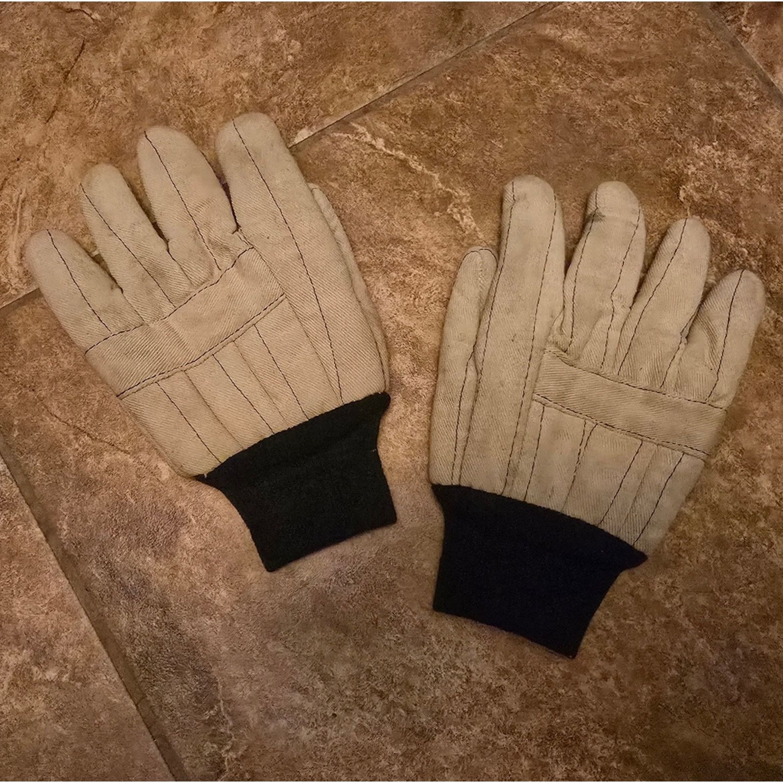 Other White Dark Blue Stitched Work XL Glove Size ONE SIZE - 1 Thumbnail