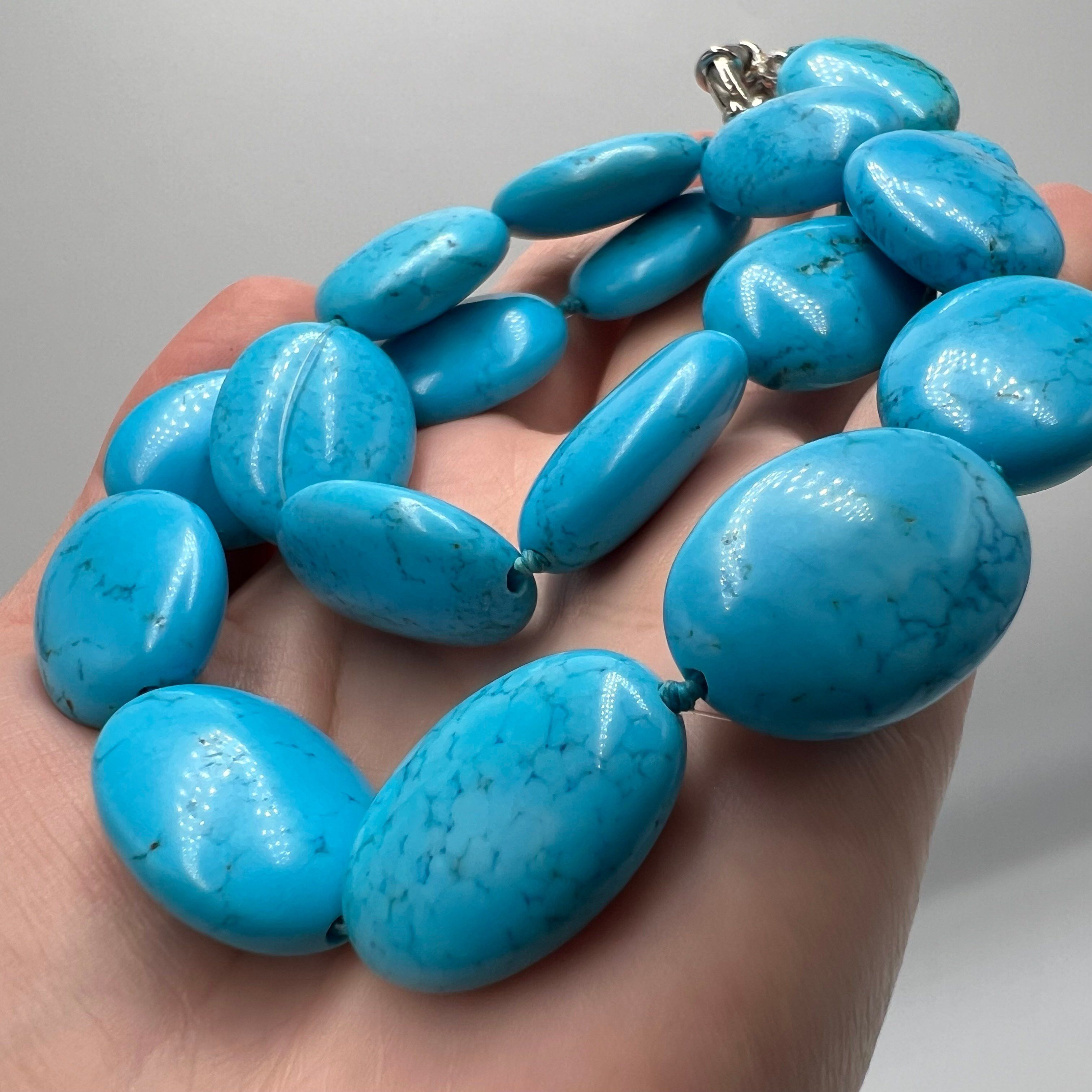 Vintage Vintage Necklace Turquoise Blue Natural Stone Jewelry Size ONE SIZE - 3 Thumbnail