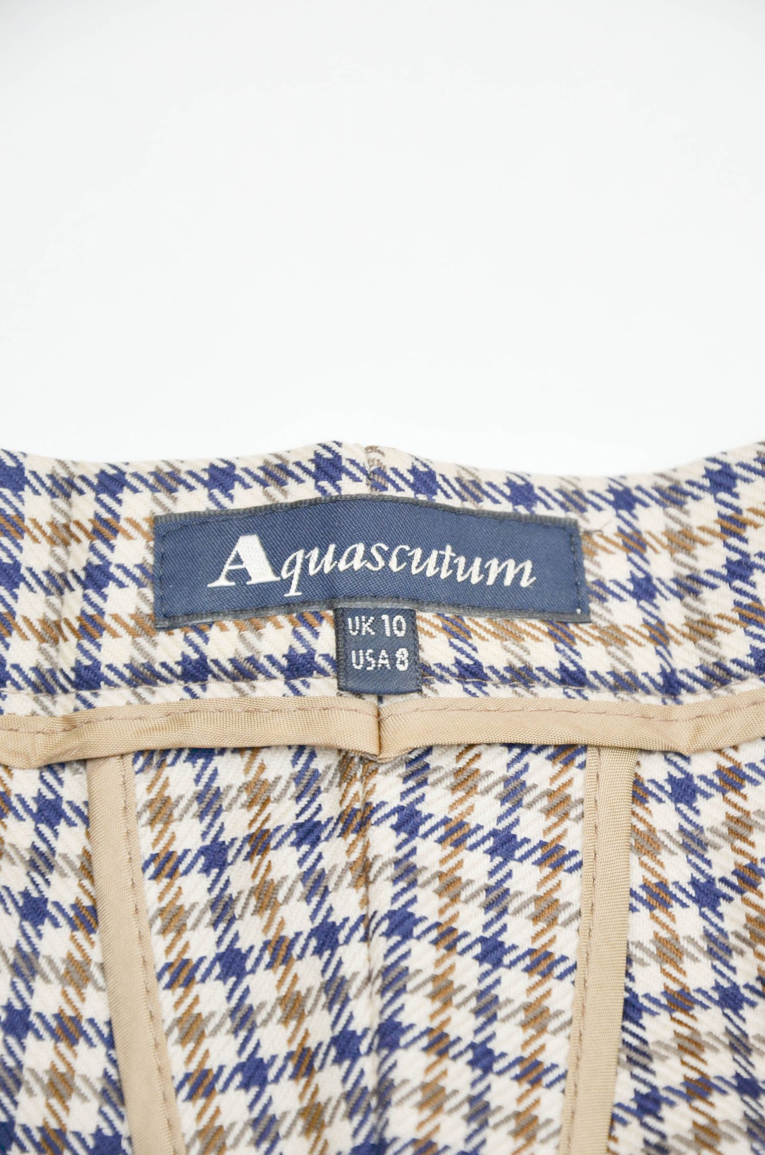Aquascutum AQUASCUTUM Plaid Beige Wool Two-Button Suit - US8 Size M / US 6-8 / IT 42-44 - 17 Thumbnail