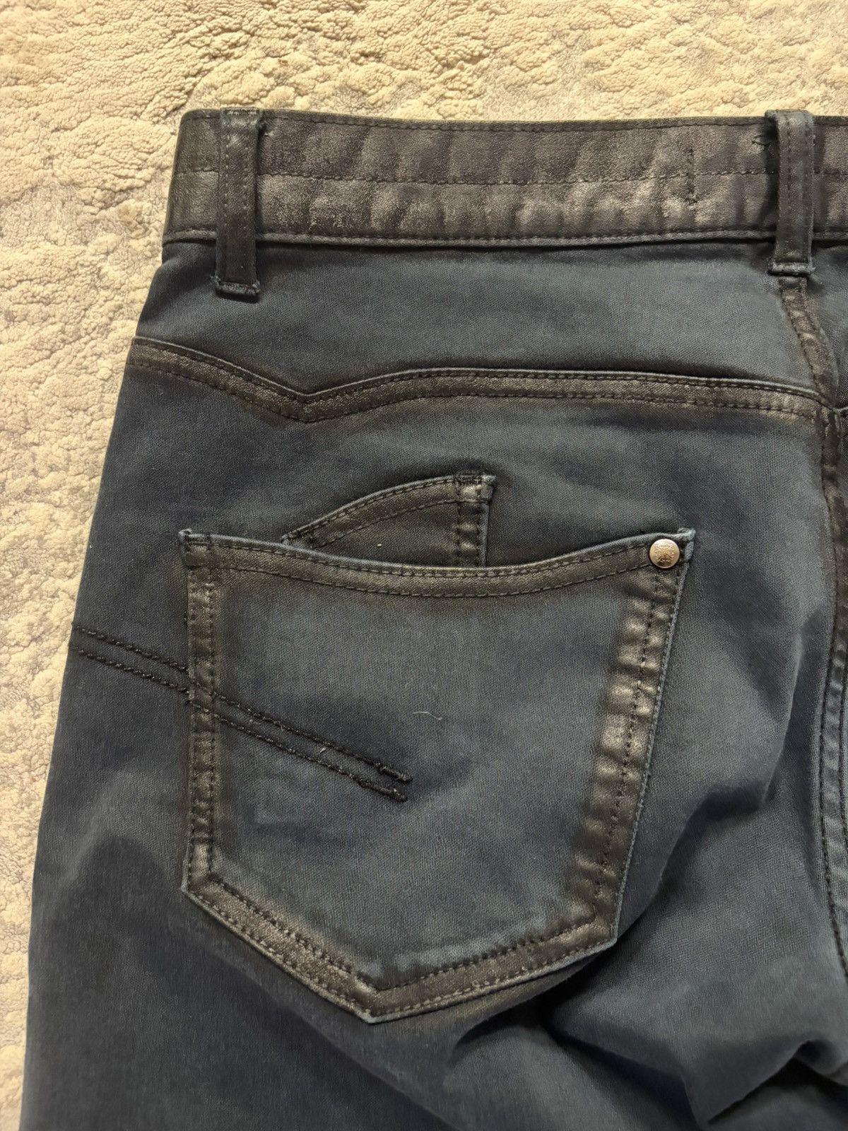 JACKROSE Coated Seam Bootcut Denim Black Size US 33 - 10 Thumbnail