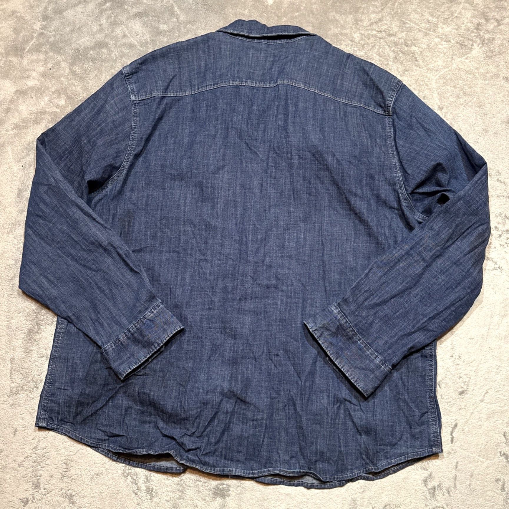 Wrangler Wrangler Shirt Men 2XL Denim Pearl Snap Chest Pockets Western Cowboy Cut Button-Up Long Sleeve Collared Size US XXL / EU 58 / 5 - 7 Thumbnail