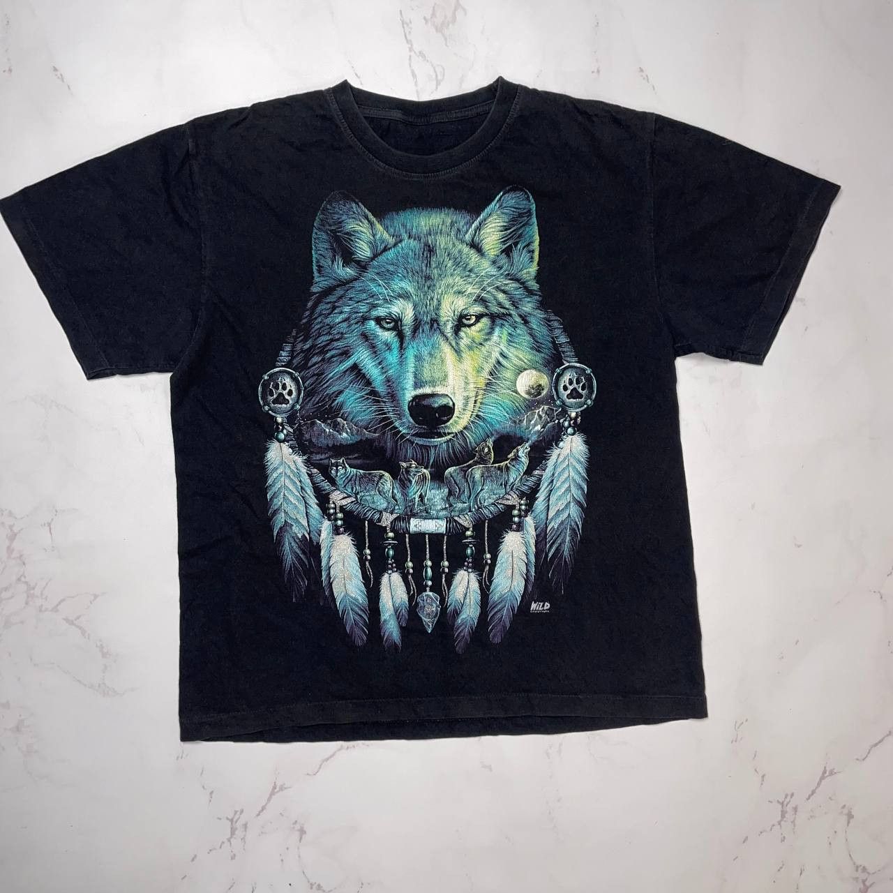 Vintage Vintage Rock Eagle Black Wolf Animal T Shirt Size XL Size US XL / EU 56 / 4 - 1 Thumbnail