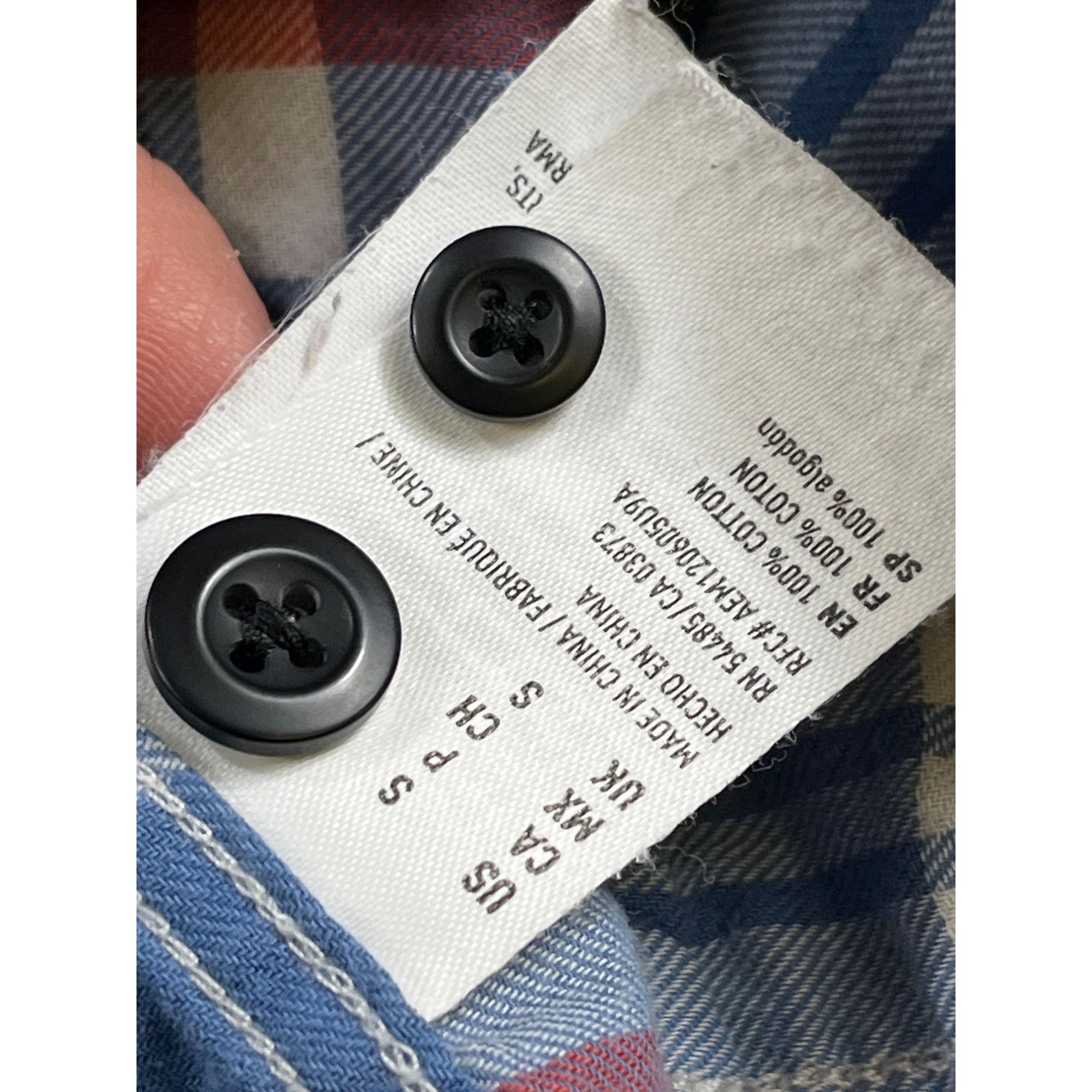 American Eagle Outfitters American Eagle SKU 7696 Mens Casual Button Up Plaid Shirt Si Size US S / EU 44-46 / 1 - 12 Thumbnail