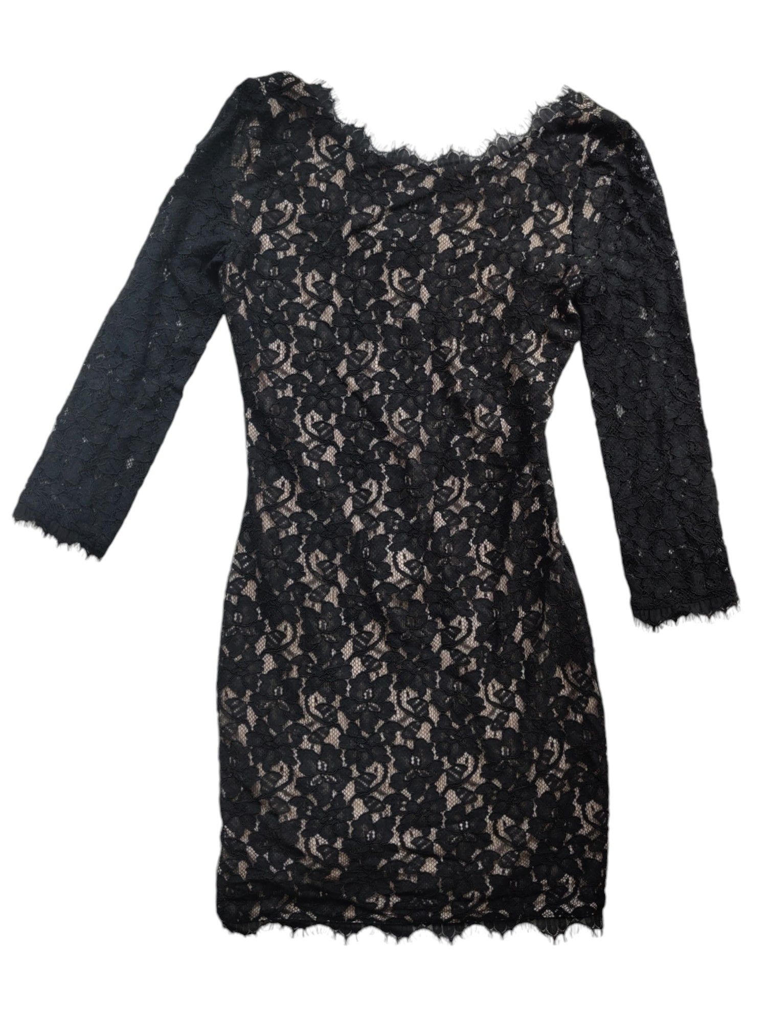 Diane von Furstenberg Black Floral Cotton Laced Dress Size XS / US 0-2 / IT 36-38 - 1 Thumbnail