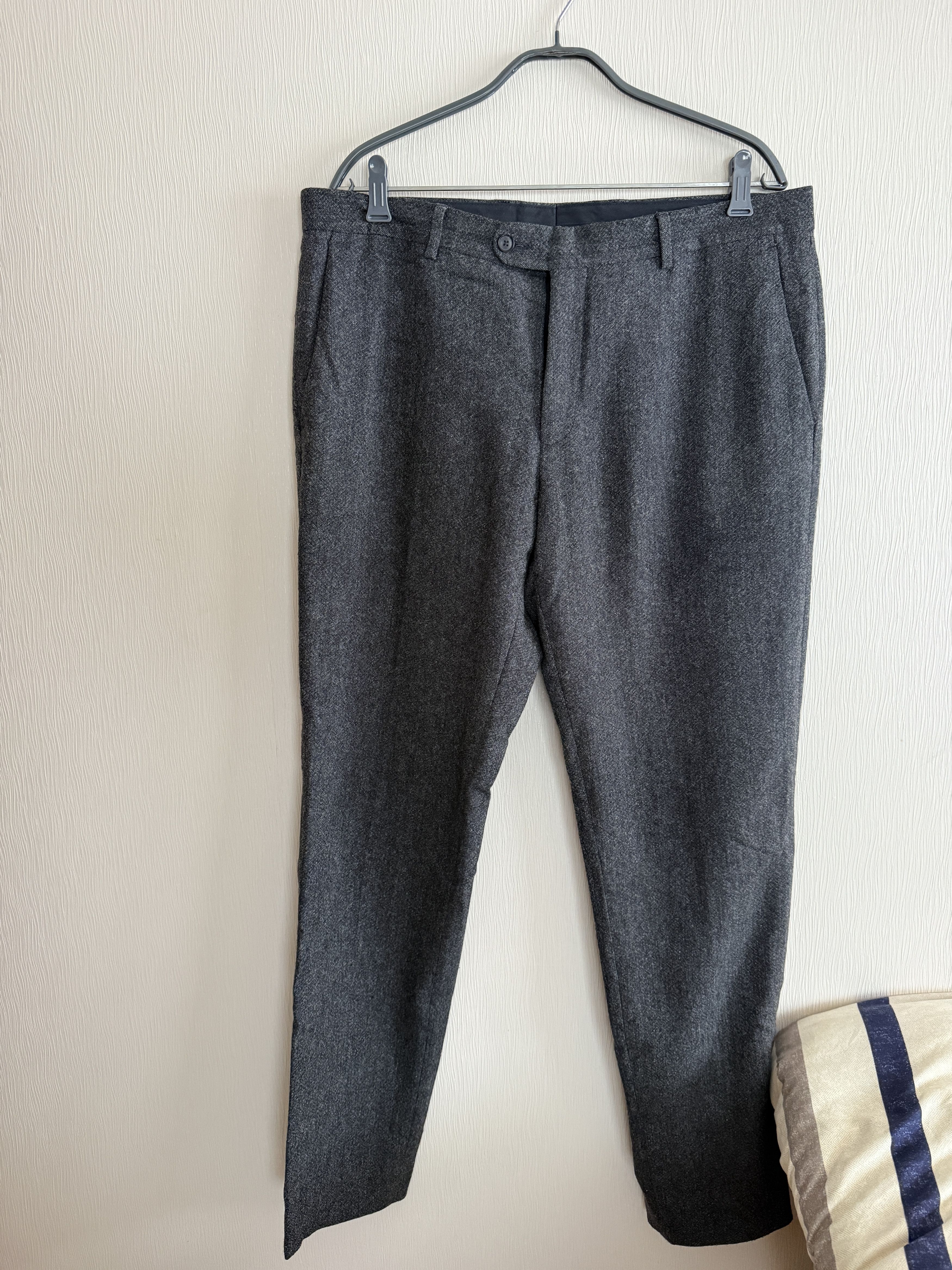 Other Octobre Éditions Carl Tweed Trousers Anthracite Wool Size US 28 / EU 44 - 1 Thumbnail