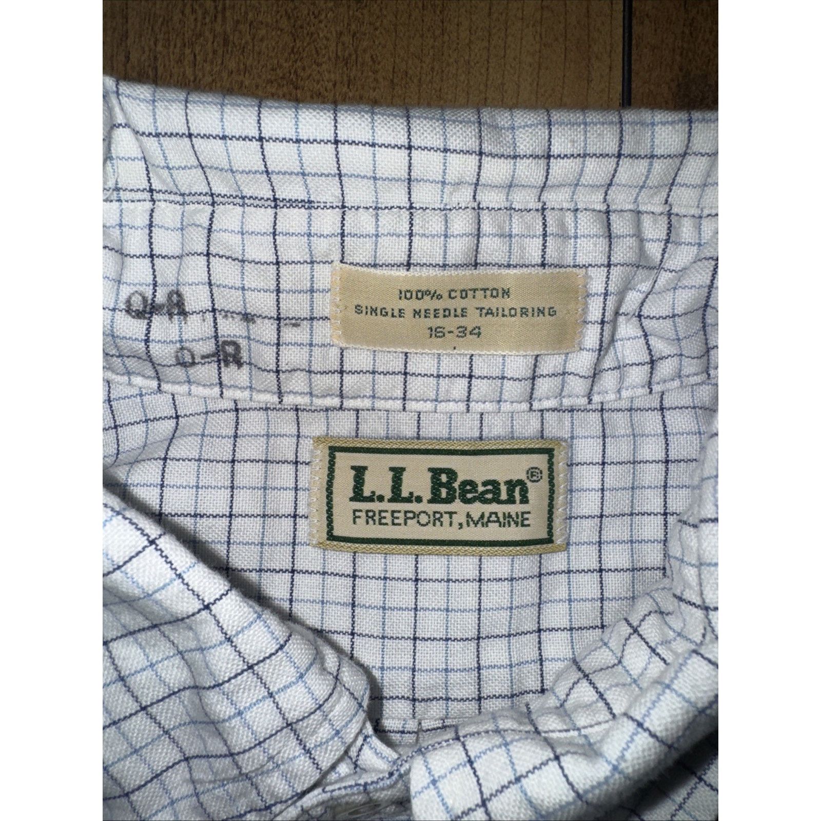 L.L. Bean × Vintage L.L. Bean Button Down Shirt Large 23x30 Blue Grid Check Size US XL / EU 56 / 4 - 3 Thumbnail