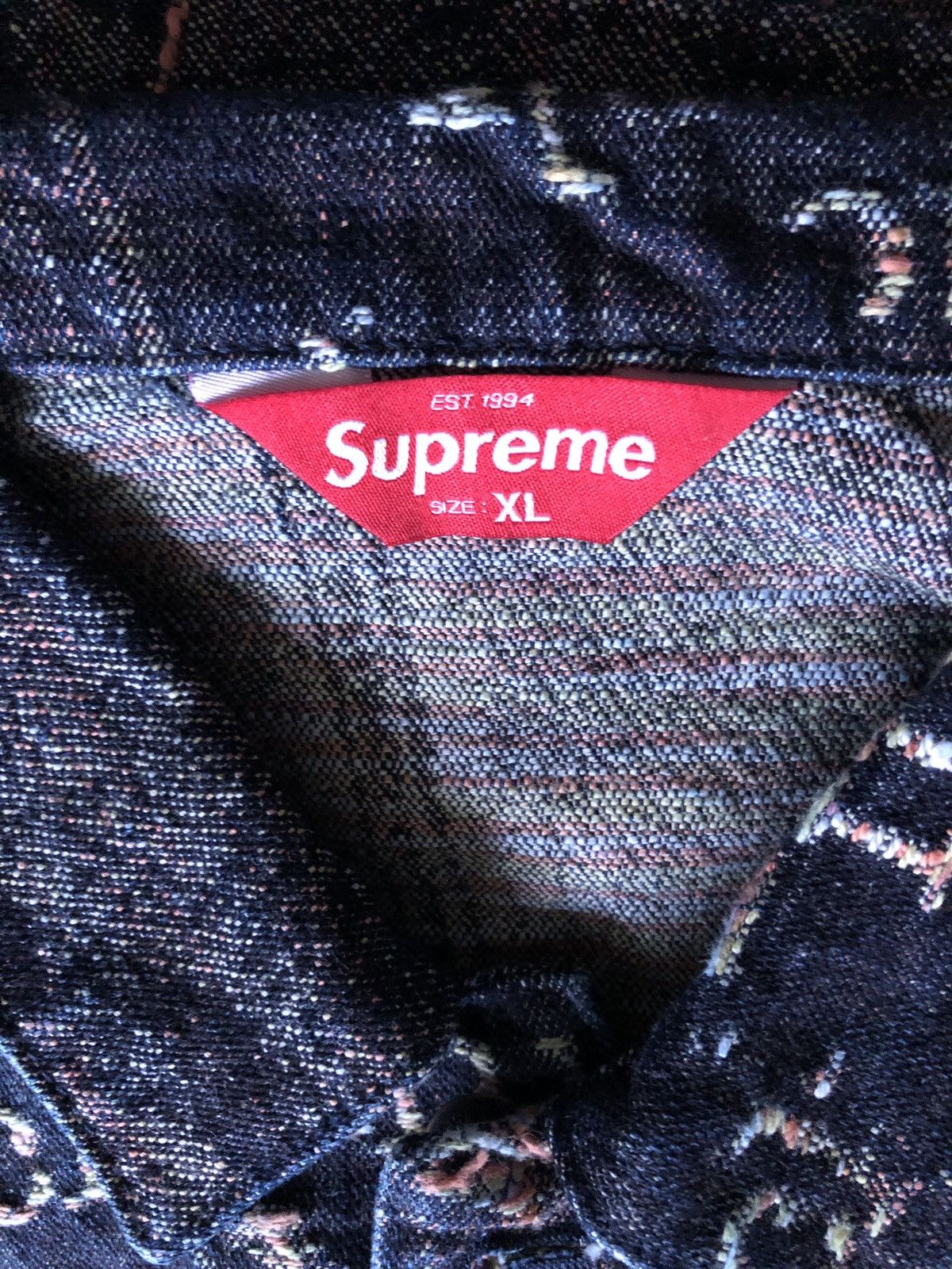 Supreme Supreme Archive Jacquard denim jacket Blue XL Size US XL / EU 56 / 4 - 8 Thumbnail
