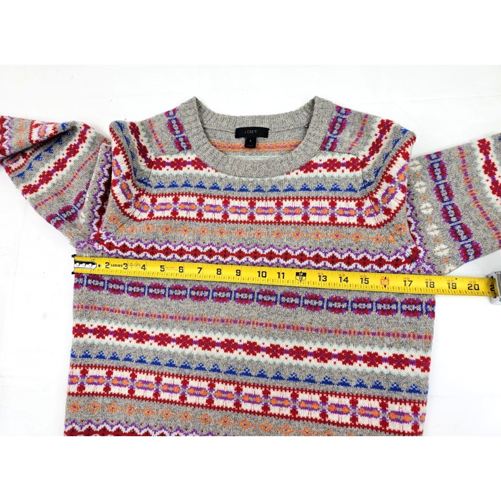 J.Crew J.CREW Holly Fair Isle Nordic 100% Wool Crew Neck Sweater Women S Multicolor Size S / US 4 / IT 40 - 6 Thumbnail