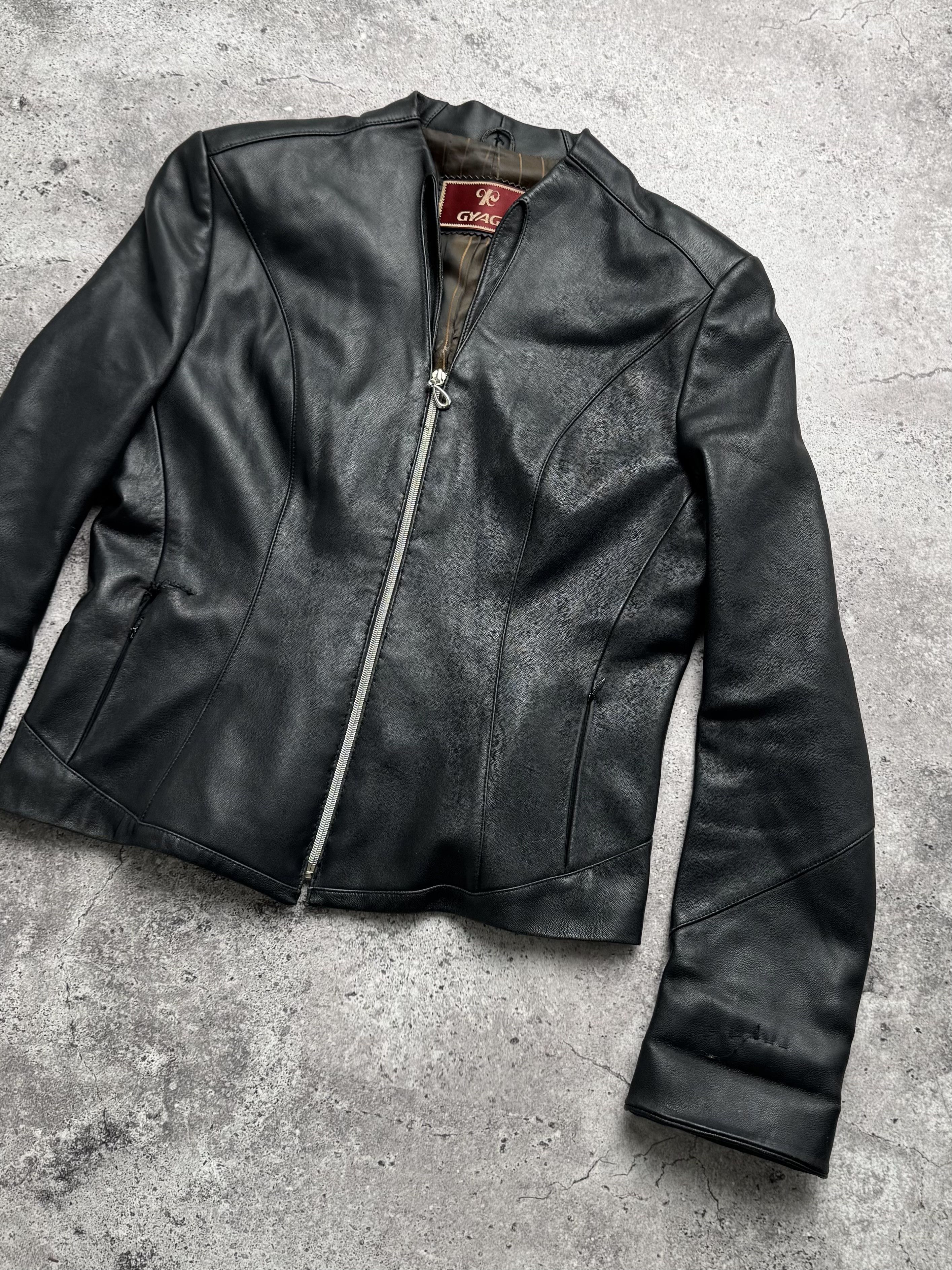 Vintage Vintage Cropped Leather Jacket C2(V484) Size M / US 6-8 / IT 42-44 - 3 Thumbnail