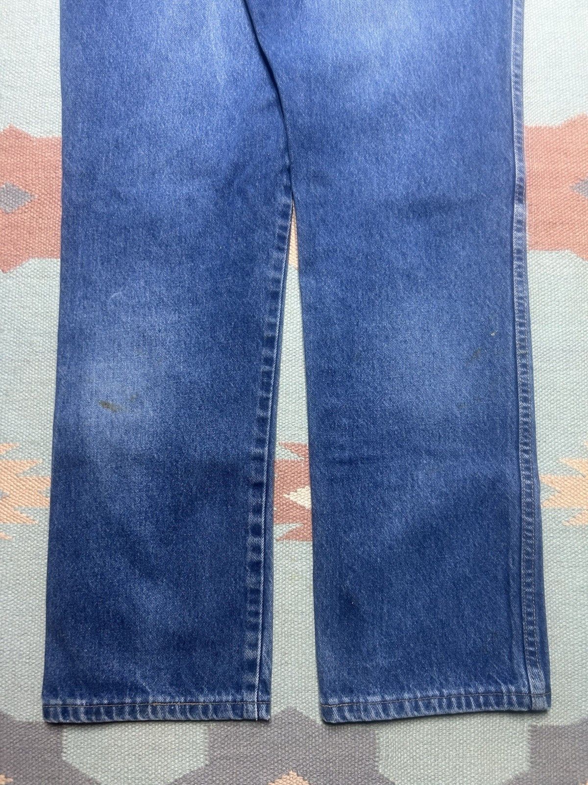Vintage Vtg 70s rustler jeans faded whiskers straight USA made 34x31 Size US 34 / EU 50 - 9 Thumbnail