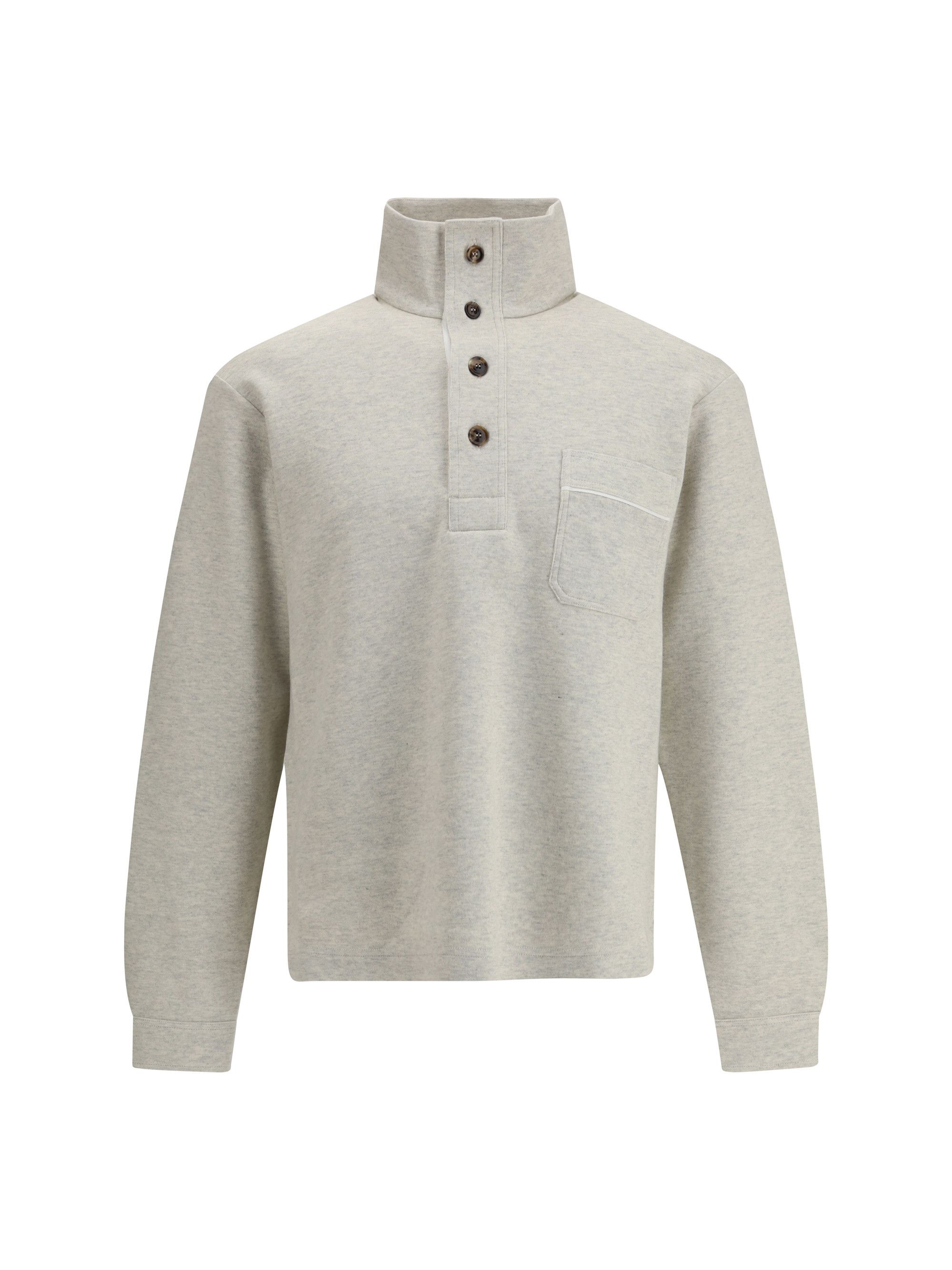 Tom Ford Cotton Sweatshirt with a partial front button closure Size US M / EU 48-50 / 2 - 1 Thumbnail