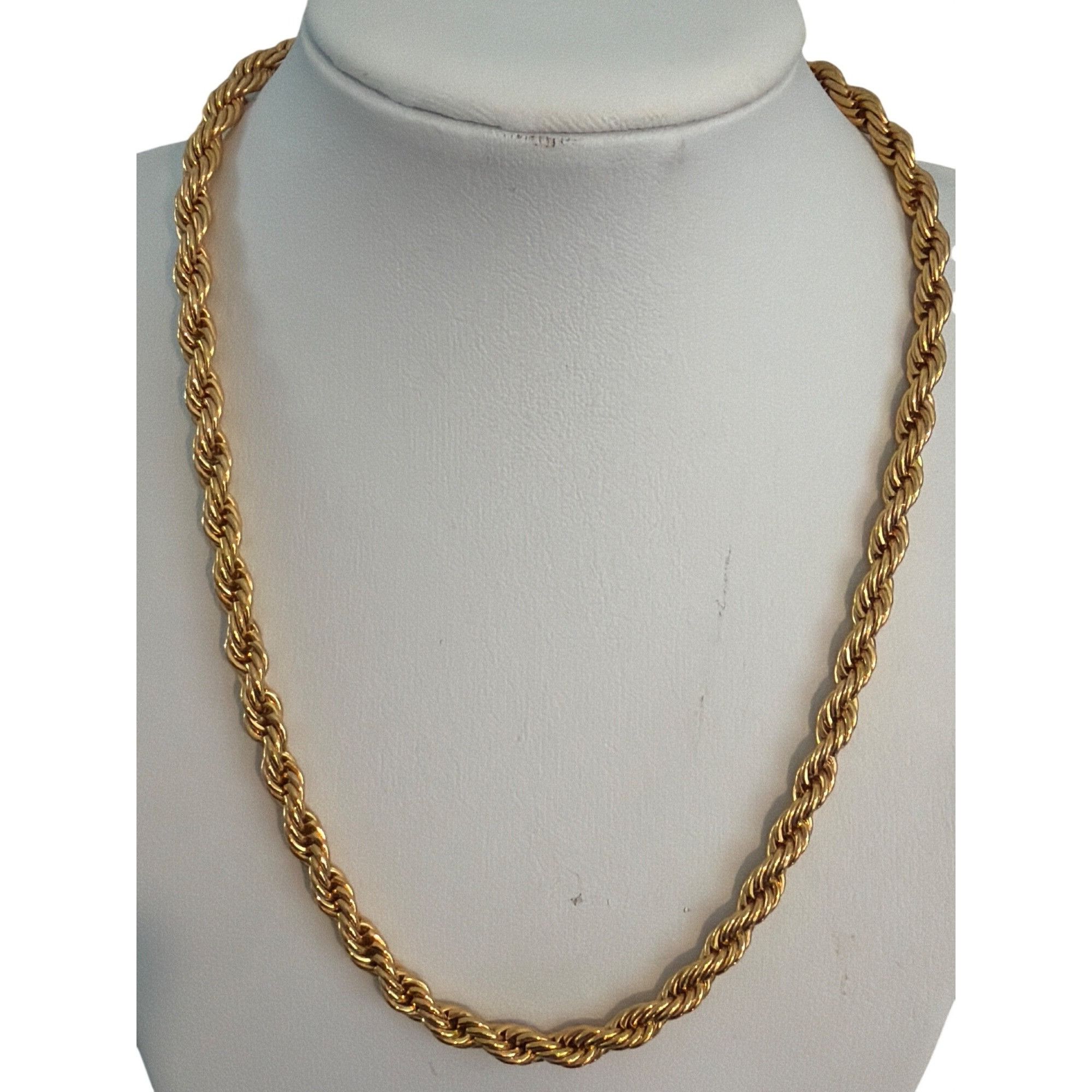 Other Vintage Gold Tone Rope Twist Chain Necklace Adjustable Clasp Size ONE SIZE - 1 Thumbnail