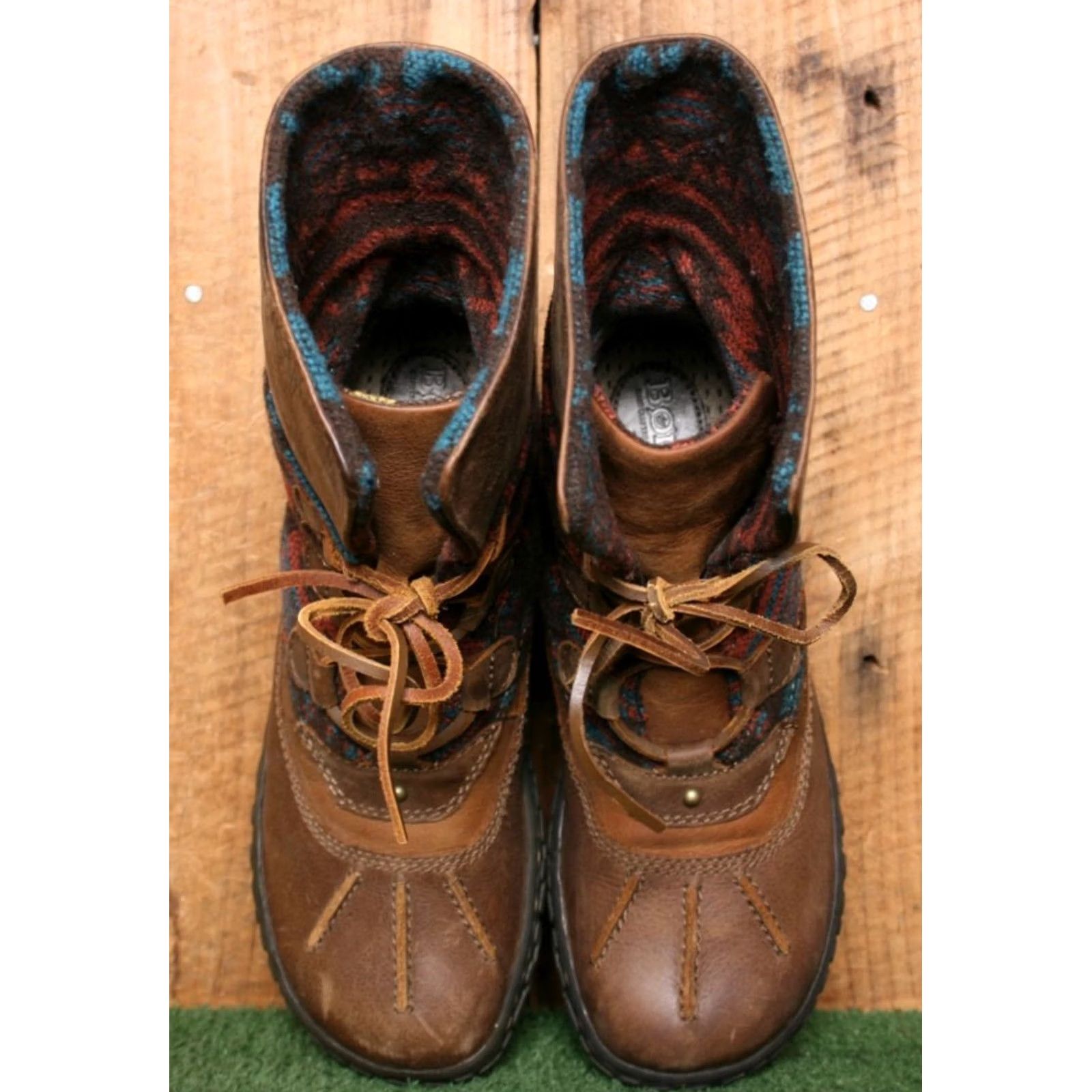 Born VINTAGE Børn Boot Brown Leather Wool 8" Fold-Over Boots Sz. 7.5 Women Size US 8 / IT 38 - 4 Thumbnail