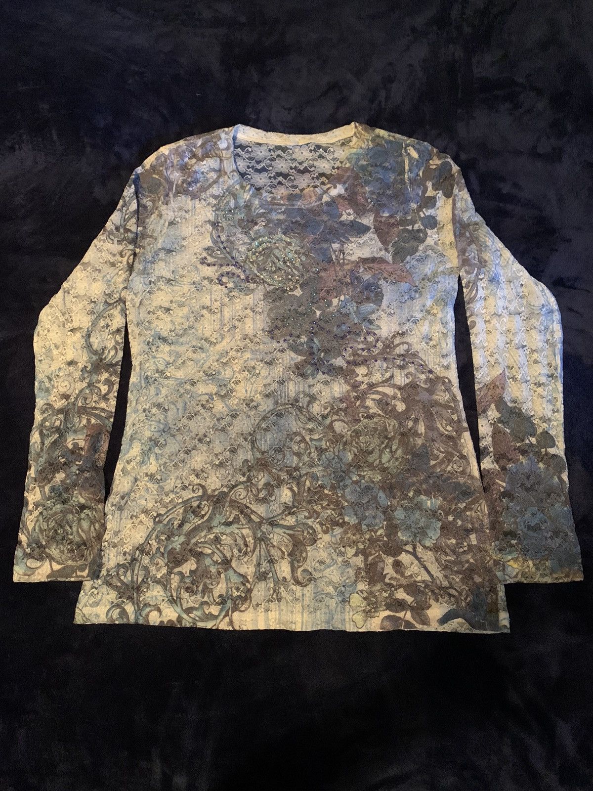 Vintage Mesh Sweater Y2K Streetwear Vintage Indie 00s Preppy Fashion Size XL / US 12-14 / IT 48-50 - 1 Thumbnail